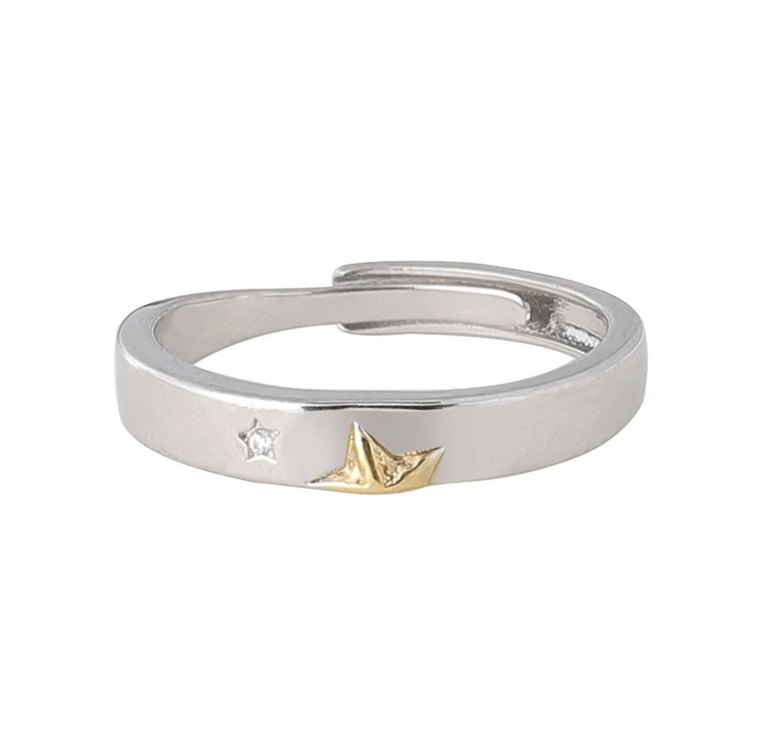 Anillo Alianzas Plata 925 Estrellas Parejas Compromiso Par-4