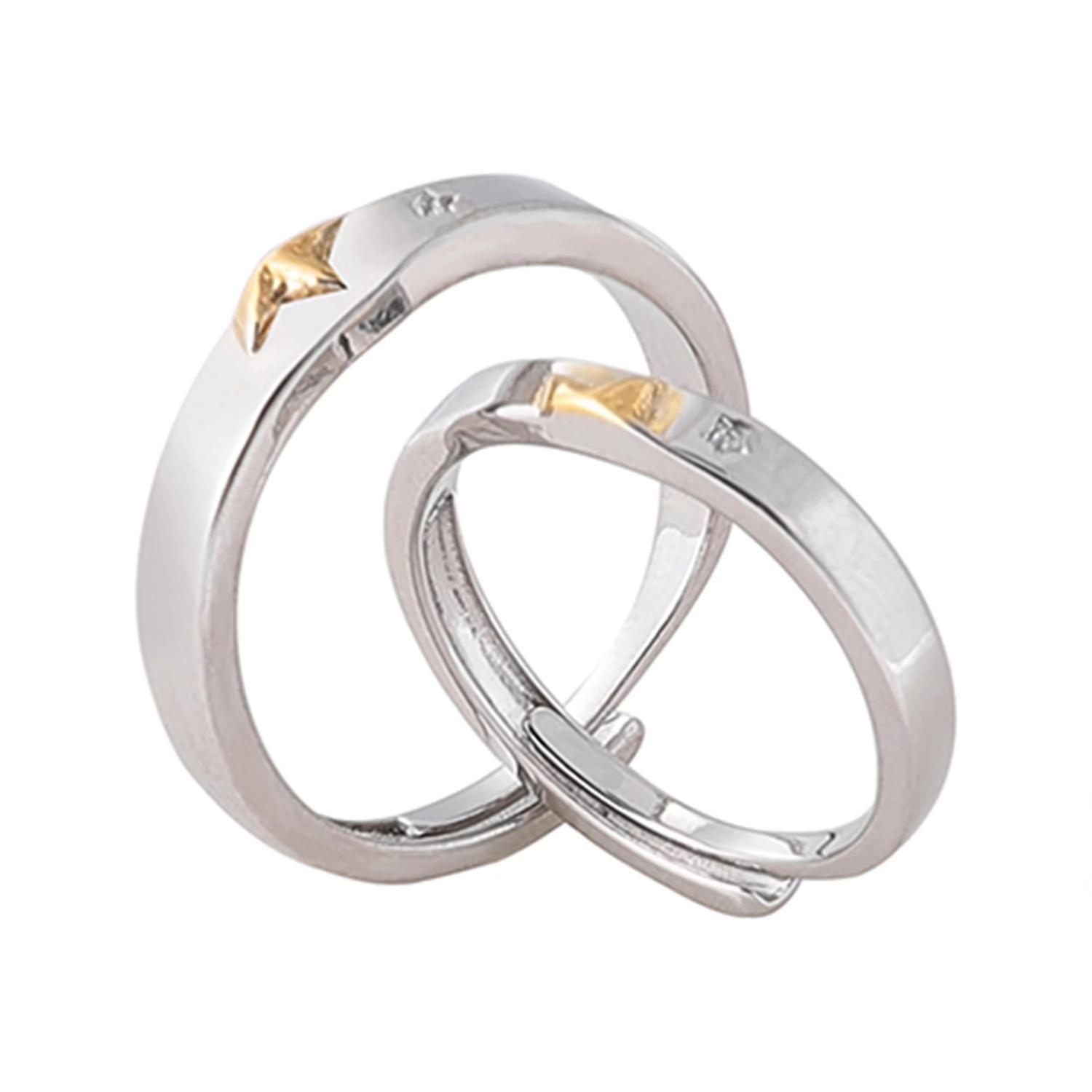 Anillo Alianzas Plata 925 Estrellas Parejas Compromiso Par-2