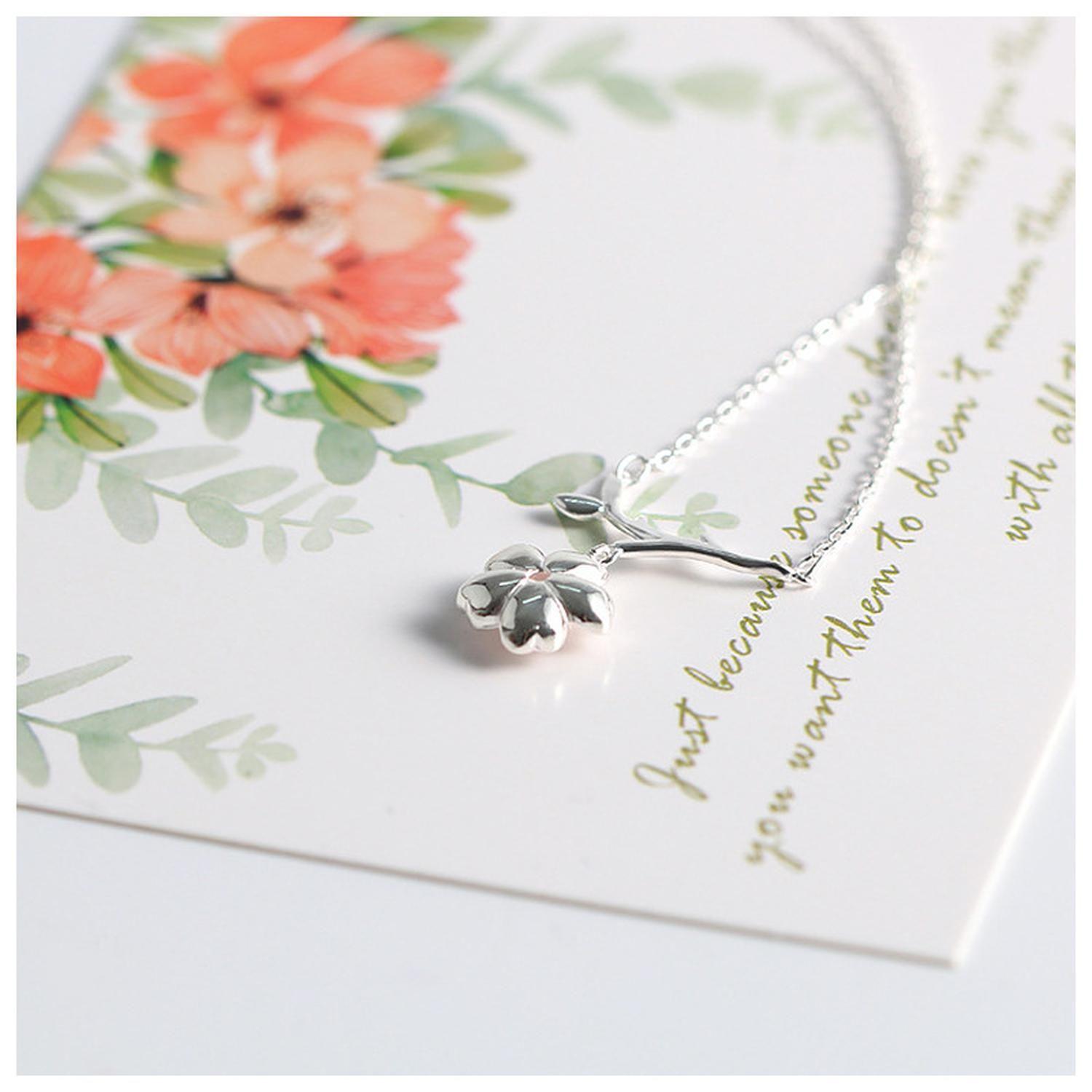 Collar Plata 925 Flores Sakura Cerezo Ciruelo Joyas Mujer-7