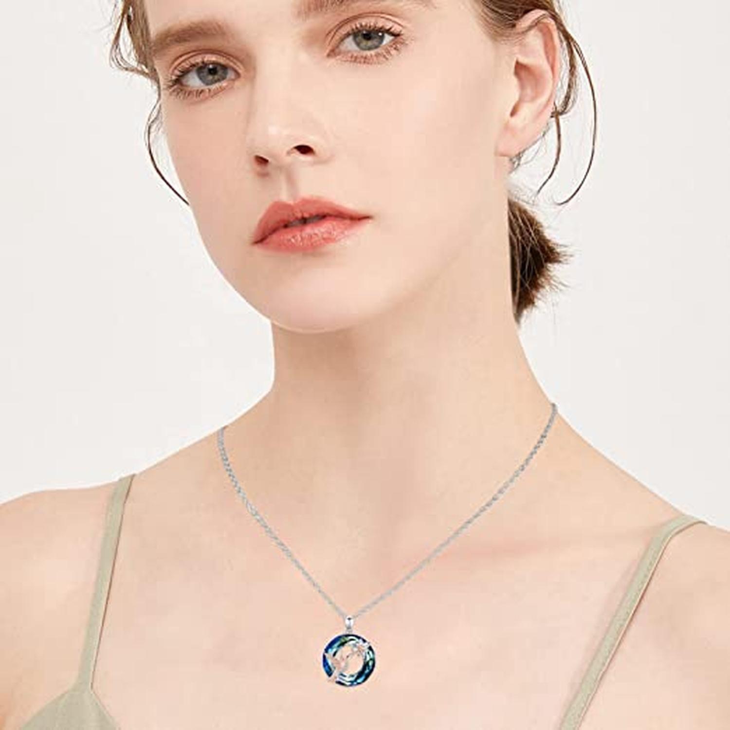 Collar Plata 925 Colibri Cristal Flor Oro Rosa Mujer Joyas-3