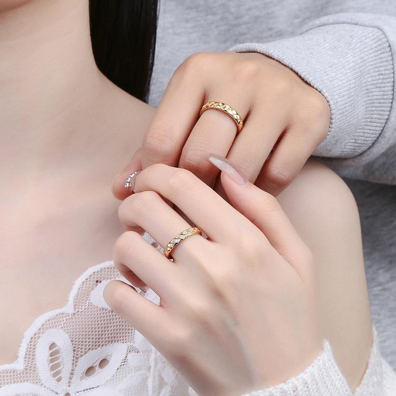 Anillo Plata 925 Dorado En Oro 18k Compromiso Parejas Par-2