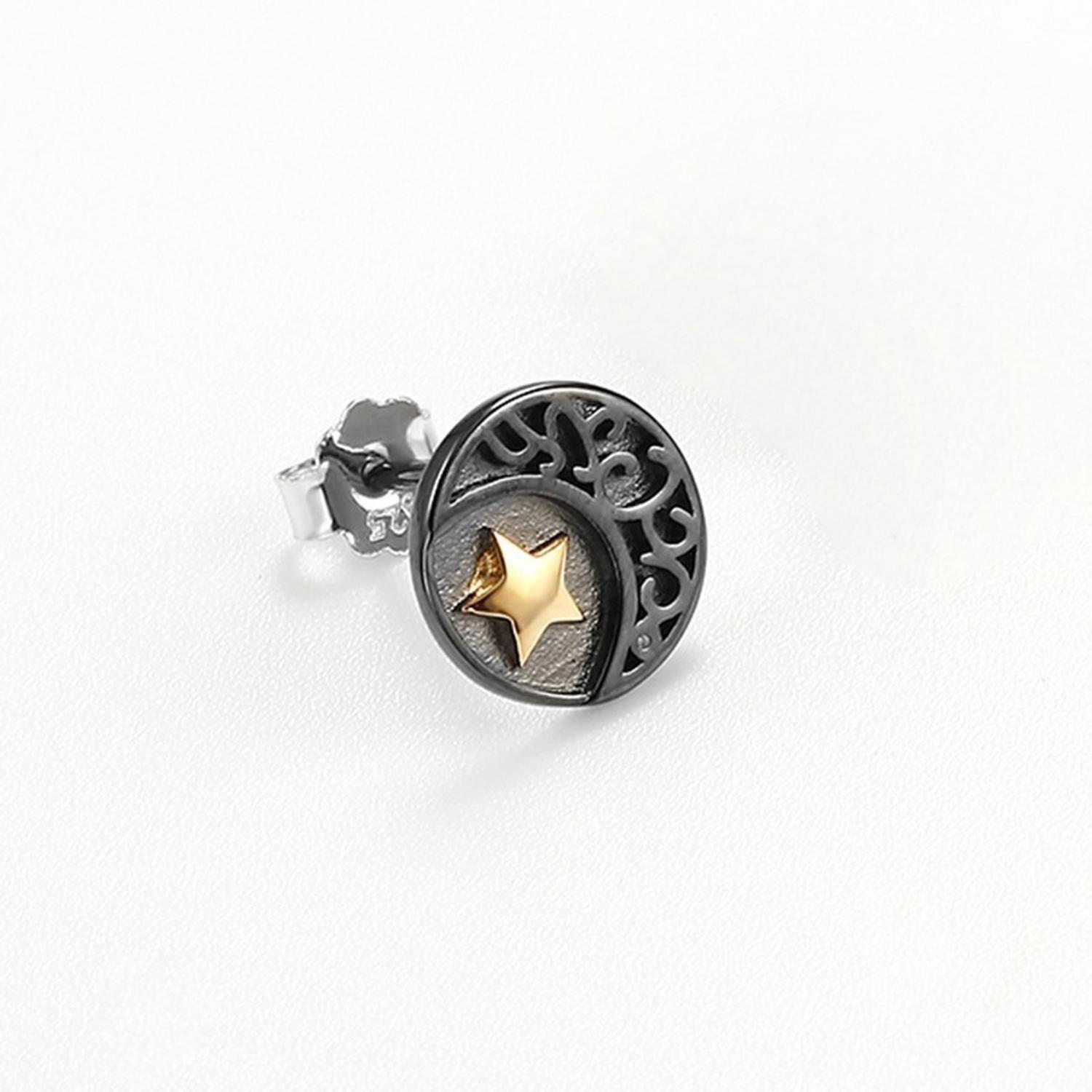 Aros Plata Fina 925 Sol Luna Estrellas Antialergicos Unisex-2
