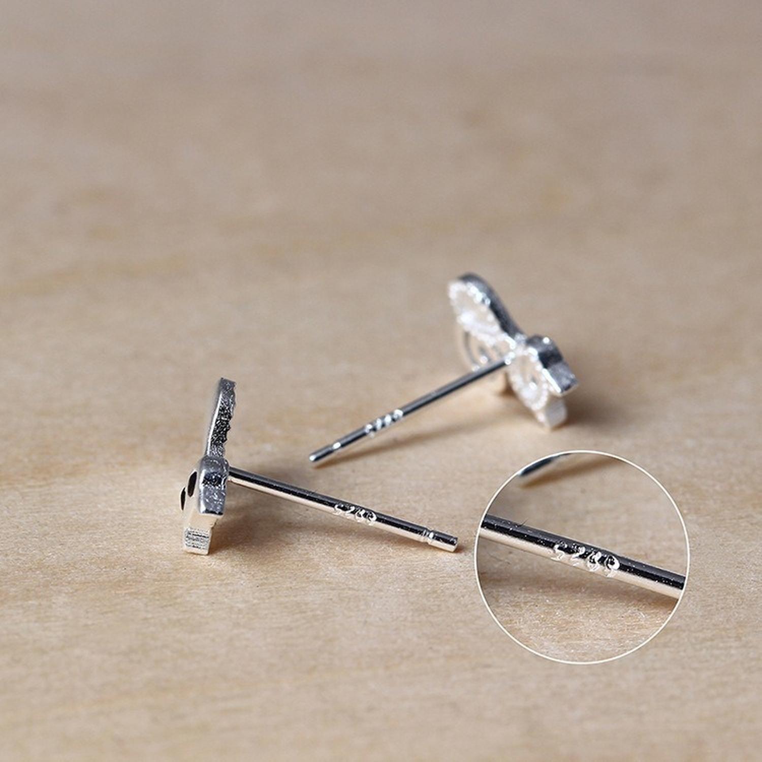 Pendientes Aritos Aros Plata 925 Gatito Sentado Antialergico-4