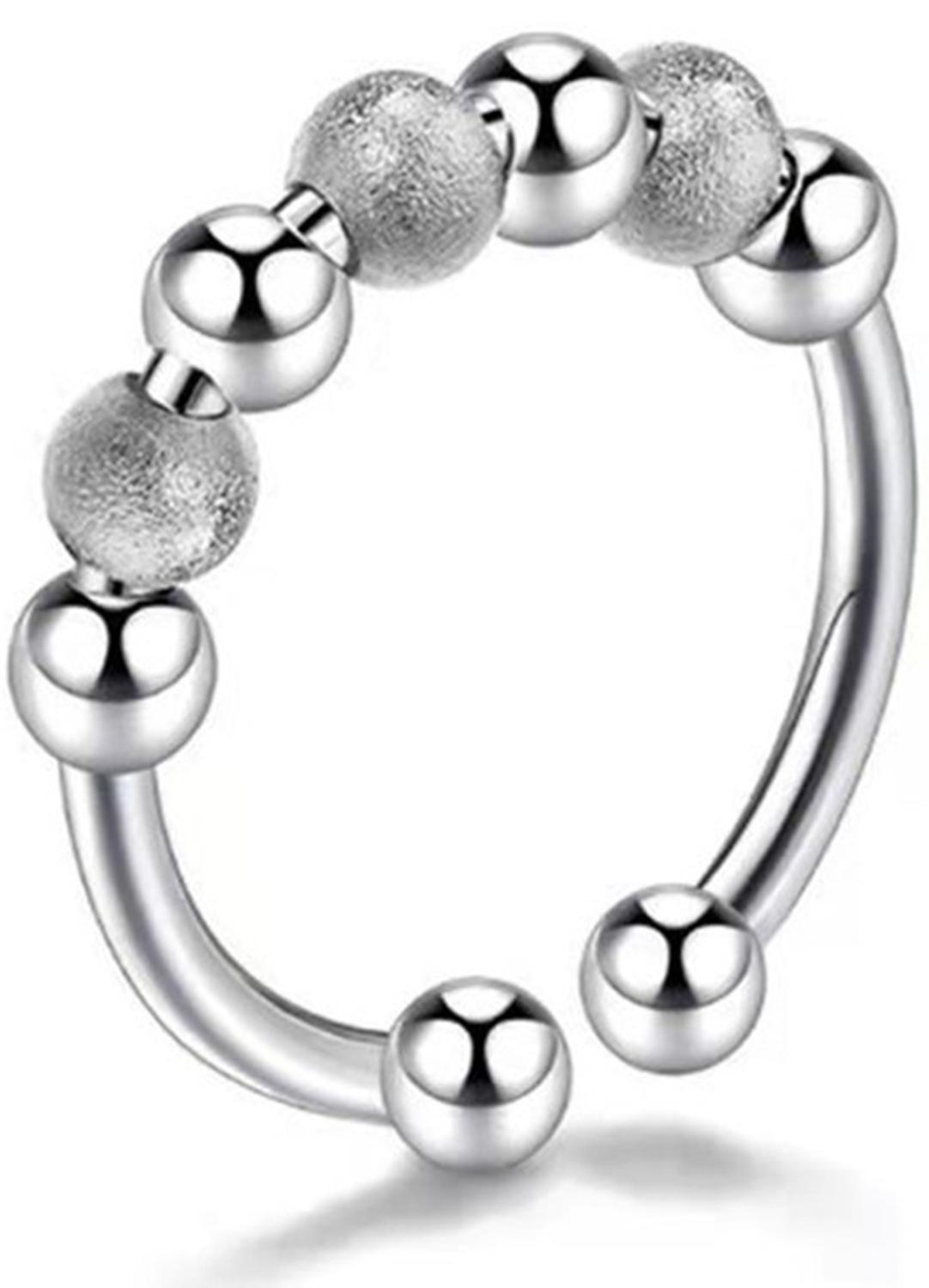 Anillo Plata 925 Antiestres Giratorio Ansiedad Smile Cuentas-0