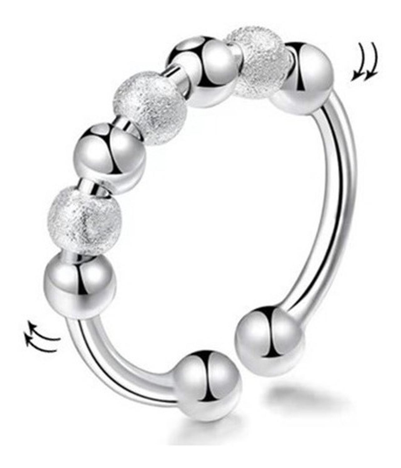 Anillo Plata 925 Antiestres Giratorio Ansiedad Smile Cuentas-1