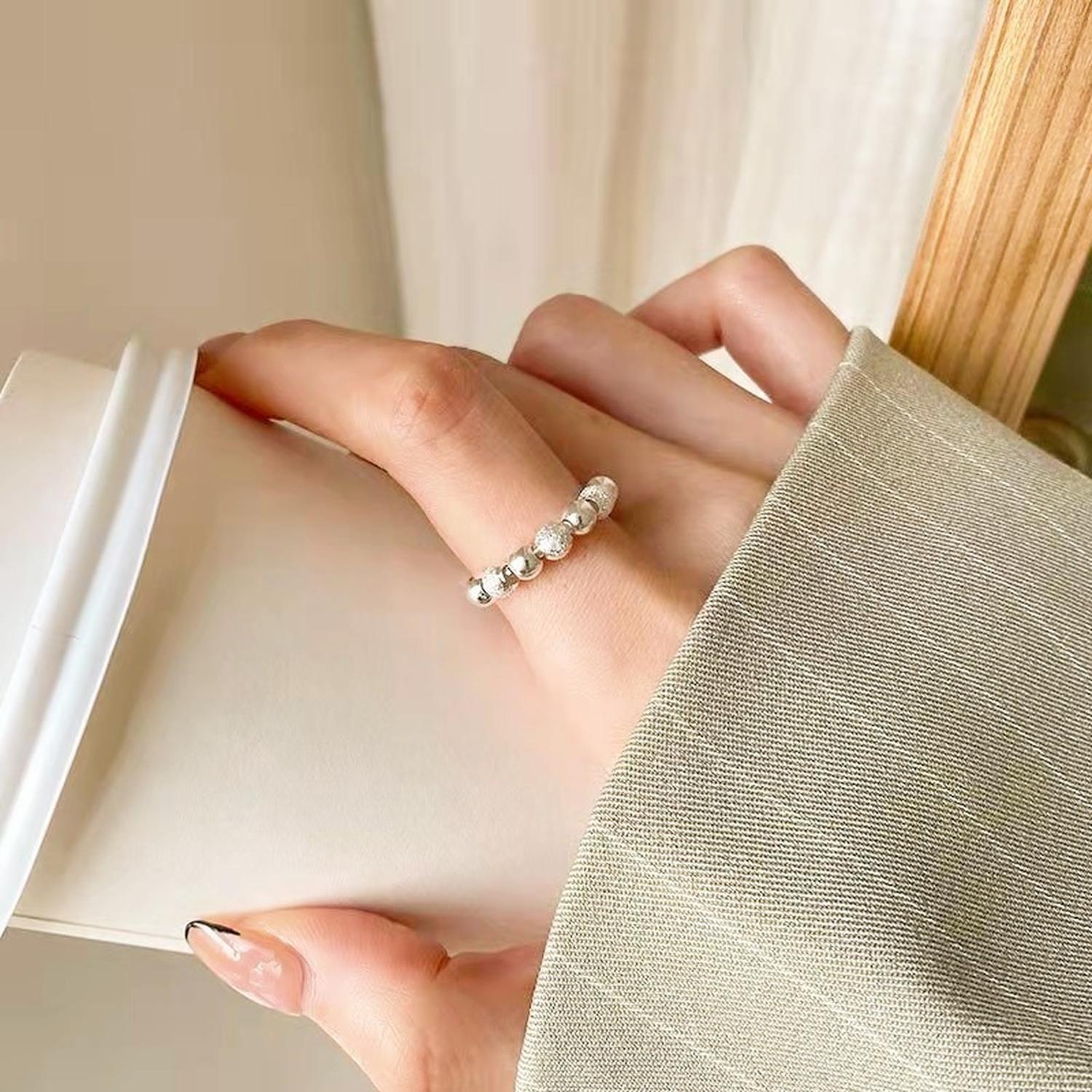 Anillo Plata 925 Antiestres Giratorio Ansiedad Smile Cuentas-3