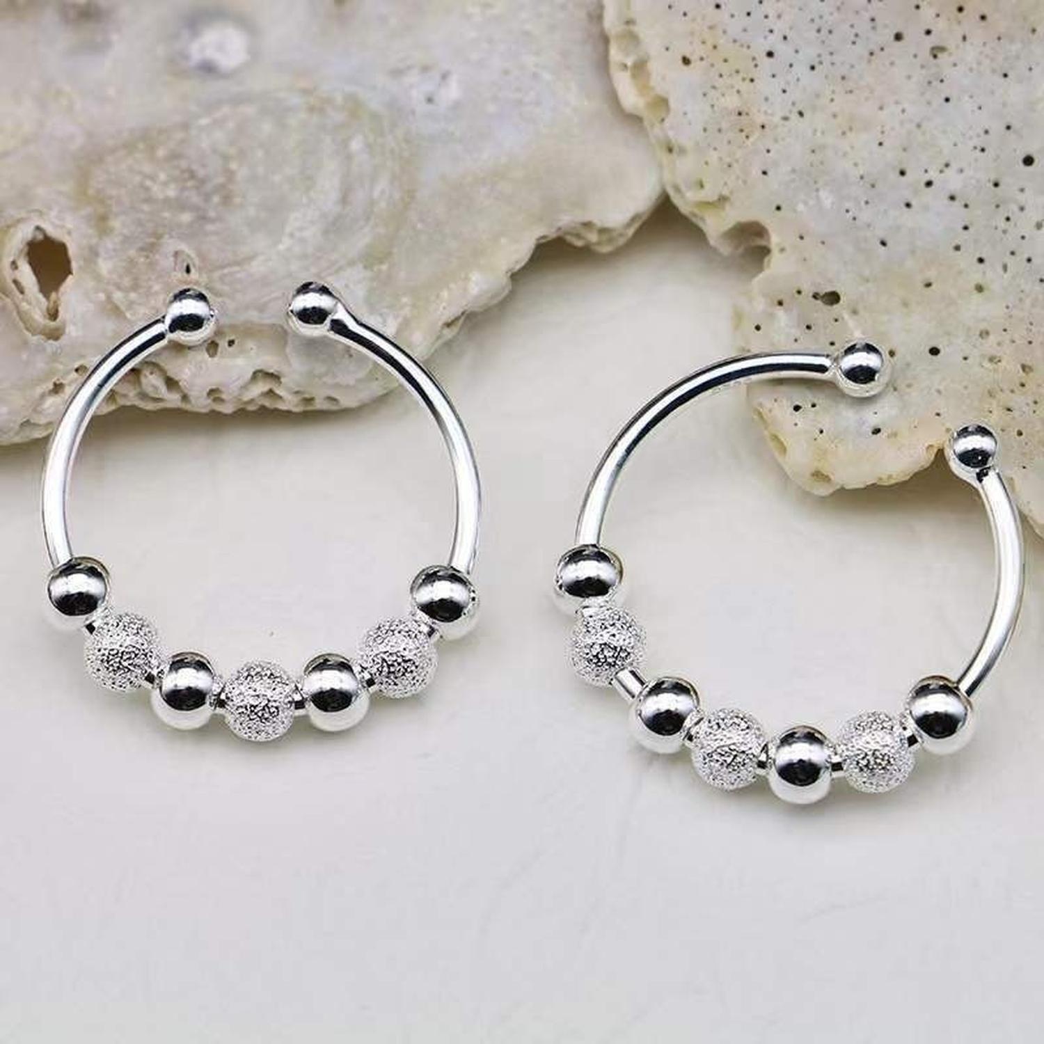 Anillo Plata 925 Antiestres Giratorio Ansiedad Smile Cuentas-5