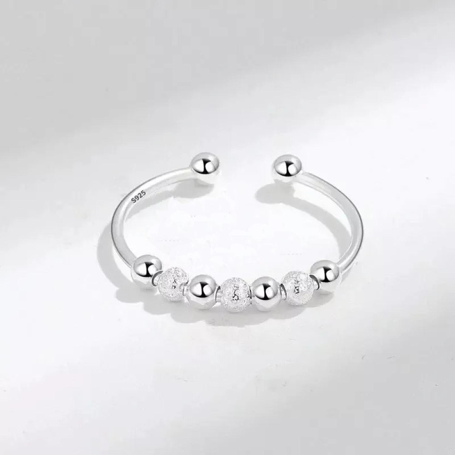 Anillo Plata 925 Antiestres Giratorio Ansiedad Smile Cuentas-6