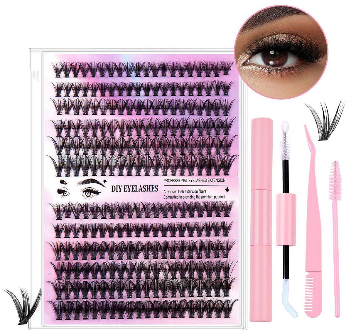 240 Racimo Kit Pestañas Extensiones Reutilizables Postizas-0