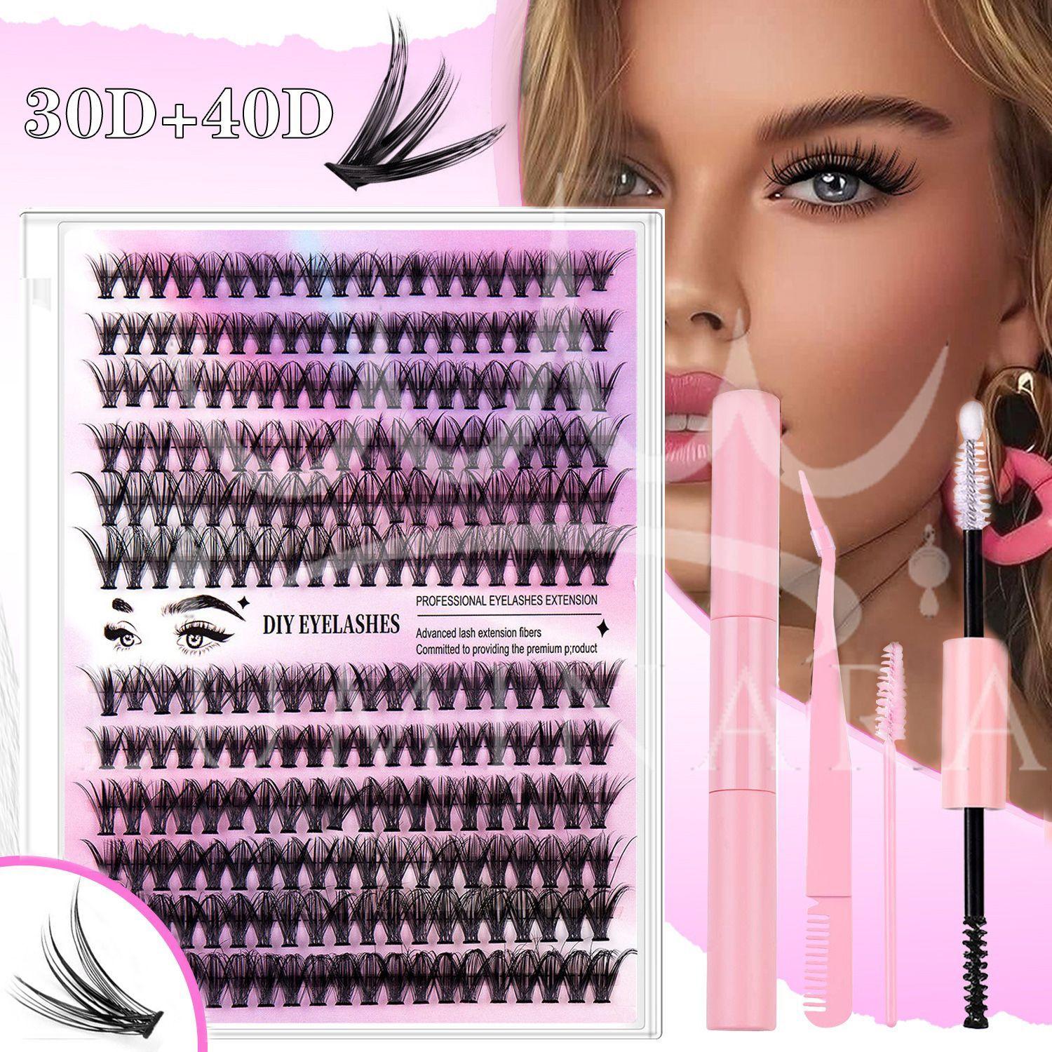240 Racimo Kit Pestañas Extensiones Reutilizables Postizas-1