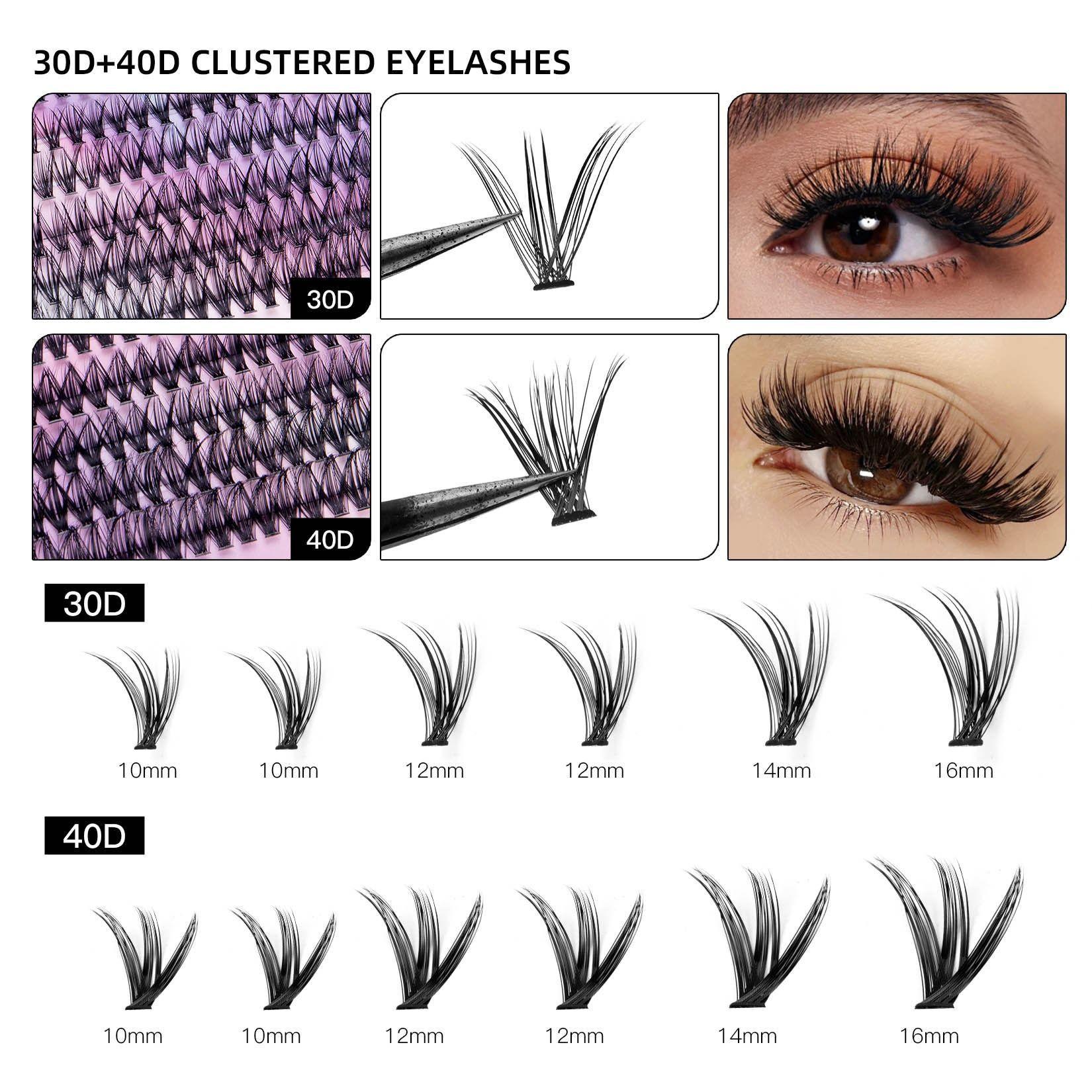 240 Racimo Kit Pestañas Extensiones Reutilizables Postizas-2