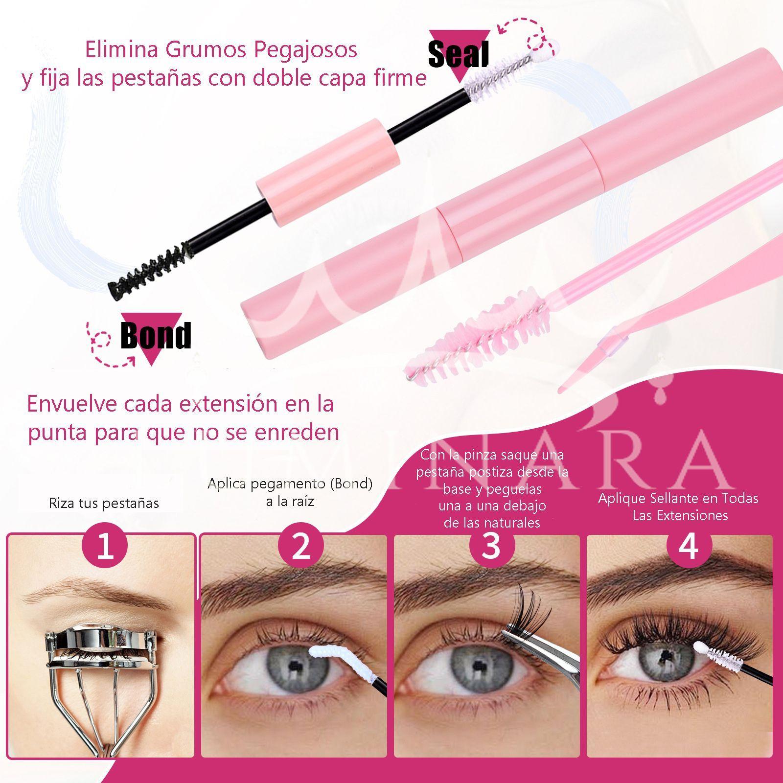 240 Racimo Kit Pestañas Extensiones Reutilizables Postizas-5