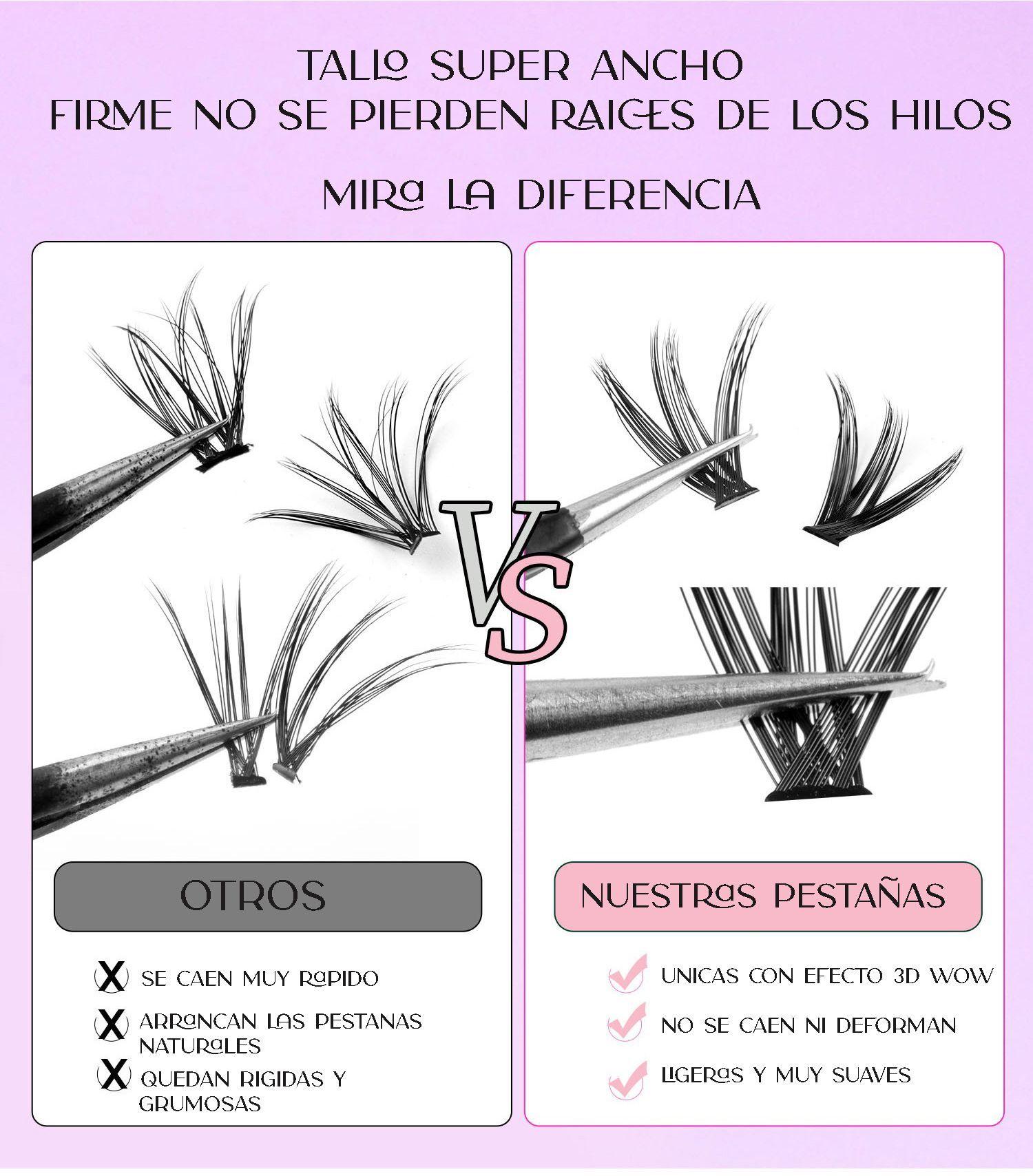 240 Racimo Kit Pestañas Extensiones Reutilizables Postizas-6