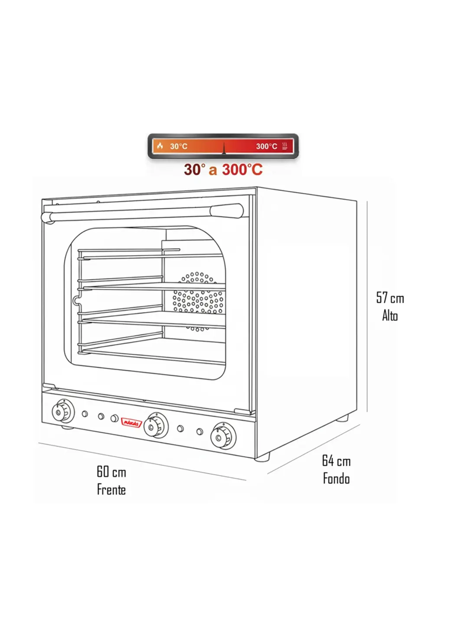 Horno Convector Electrico 4 Bandejas Con Humidificador Maigas-5