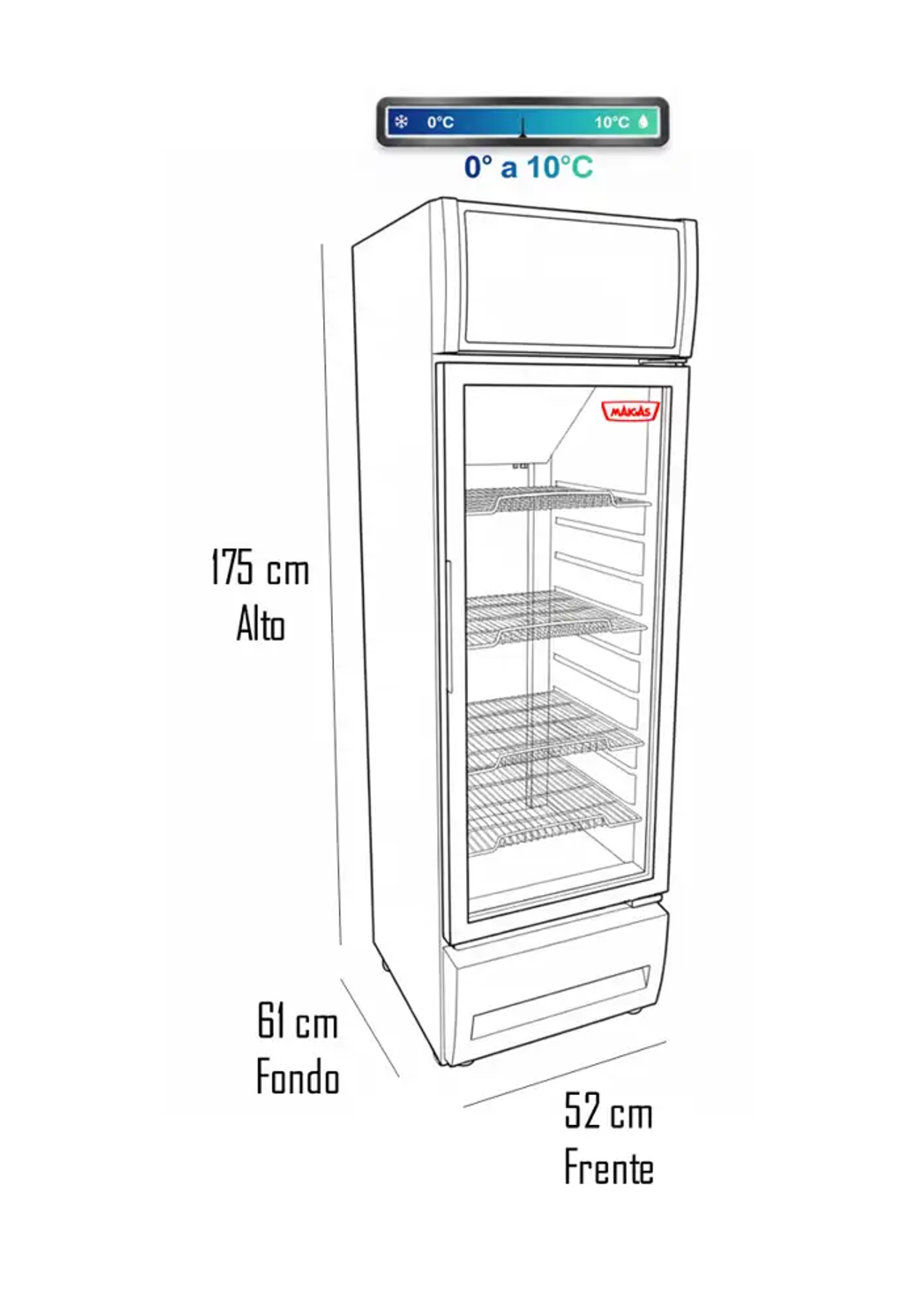 Visicooler 224 Lts Frio Estatico Blanco Maigas-5
