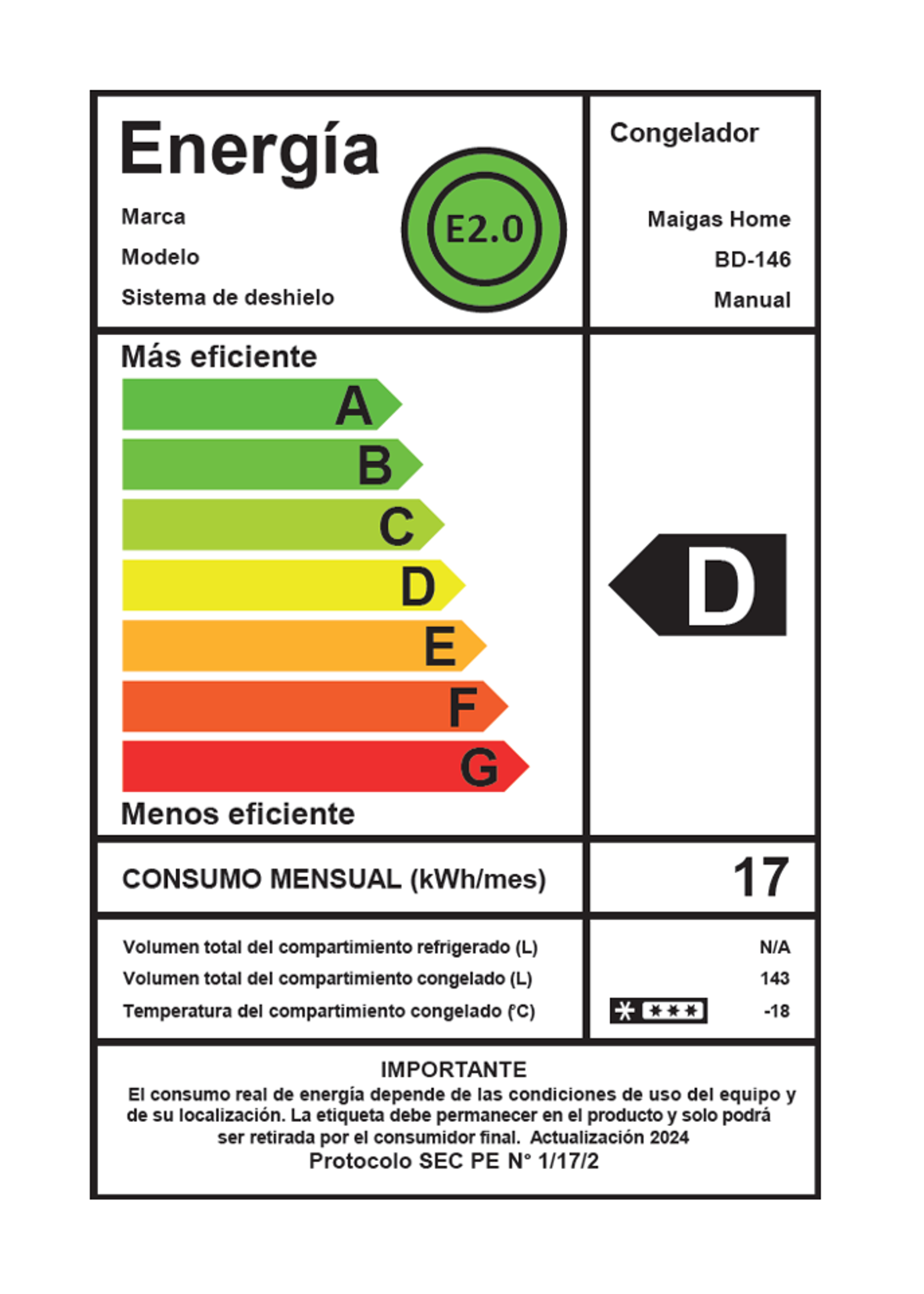 Congeladora 143 Lts Maigas Tapa Dura Congela Y Conserva-5