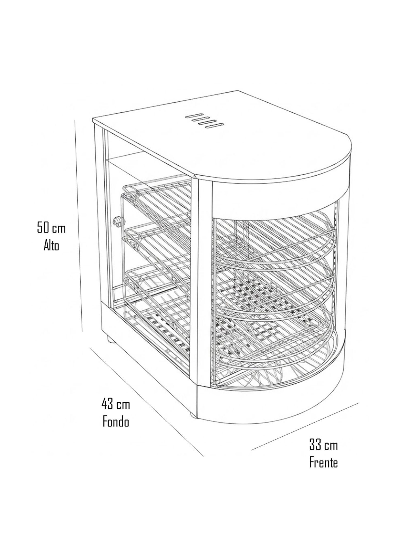 Vitrina De Calor Vertical Ita 3 Niveles Acero Inoxidable-4