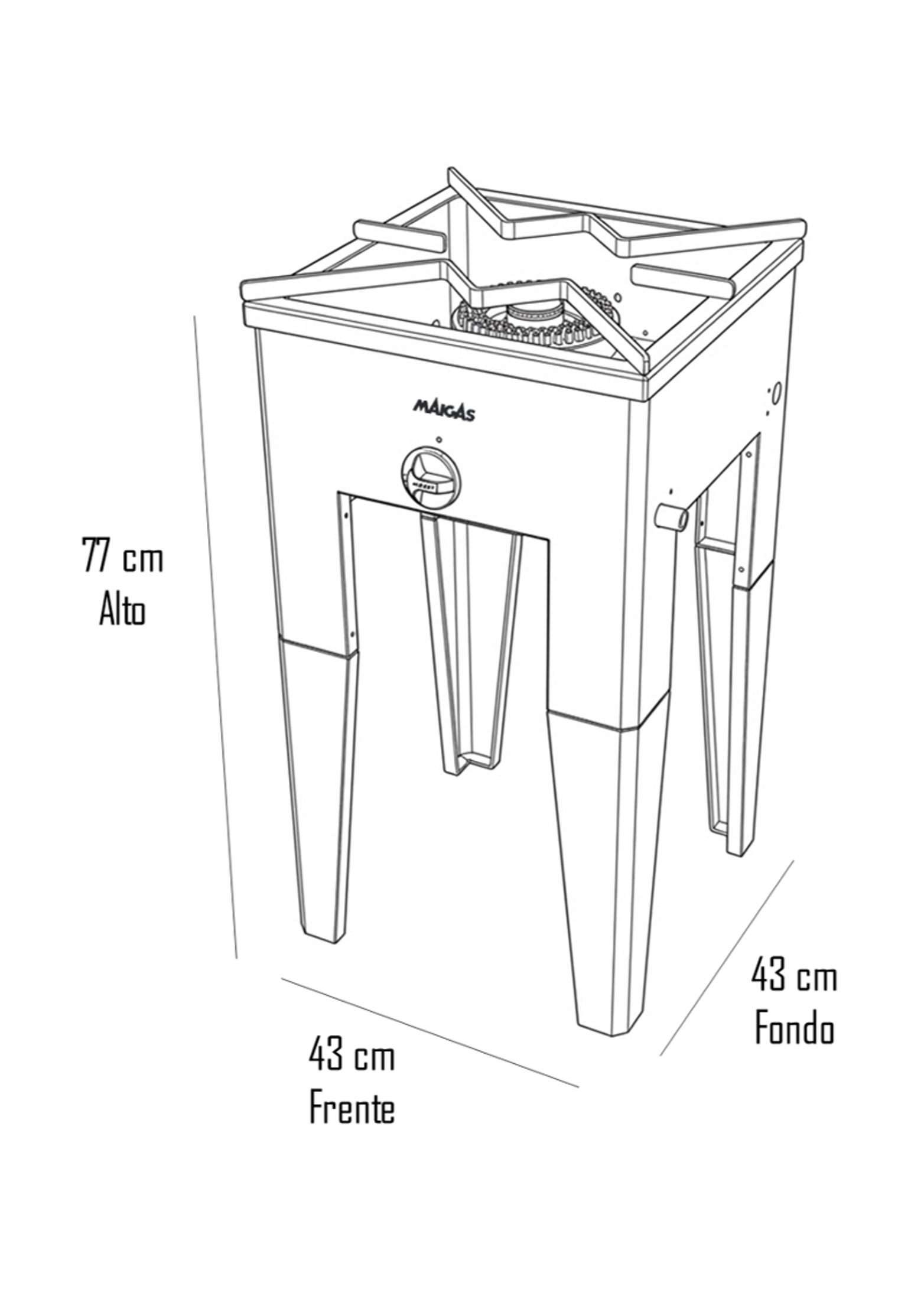 Anafe 1 Quemador de 18 cm Maigas a gas licuado-3