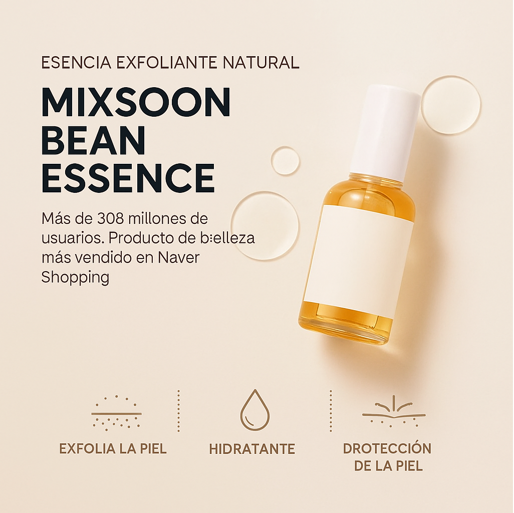 Bean Essence (Mixsoon) - 50ml Serum exfoliante suave con soja fermentada-1