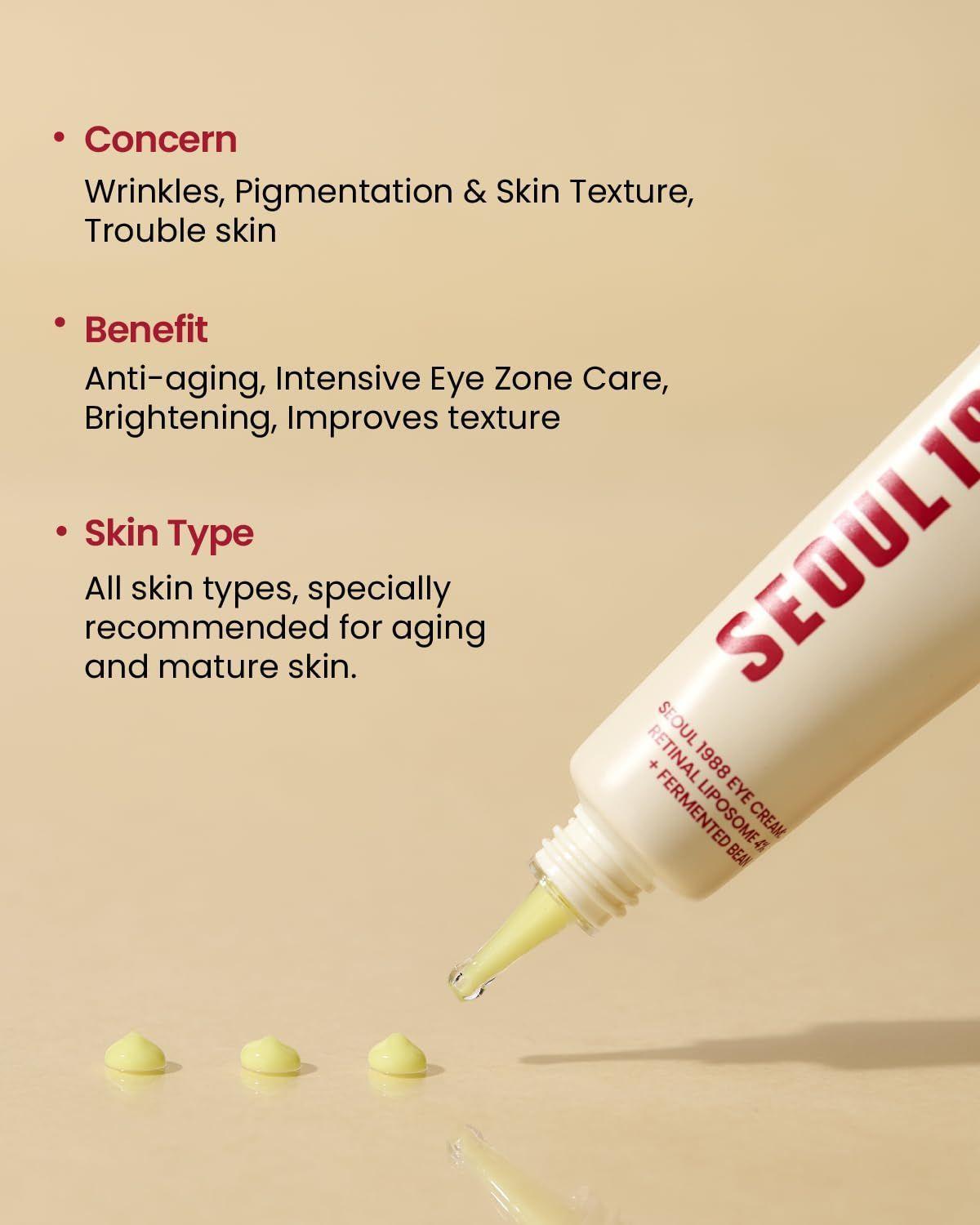 Seoul 1988 Eye Cream Retinal Liposome 4 Fermented Bean K Secret 30ml Crema contorno de ojos-3