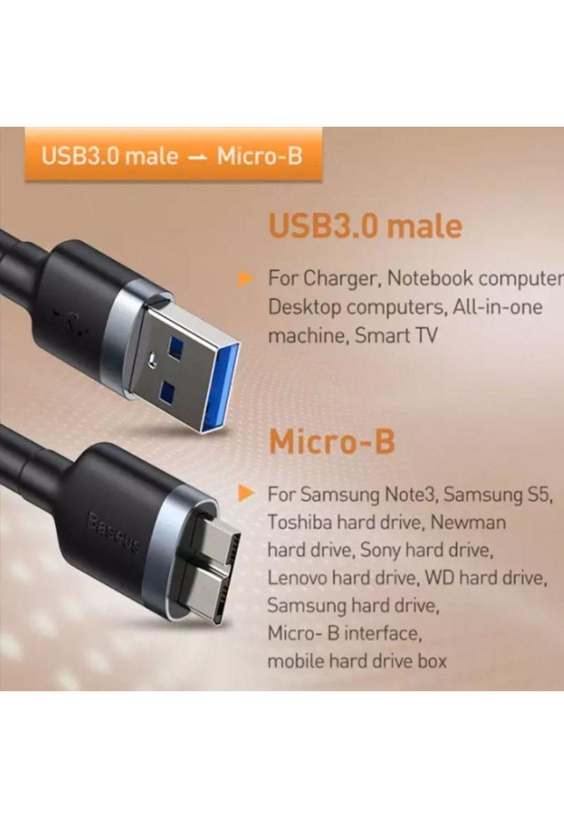 Cable  Usb3.0 Macho A Micro-b 2a 1 Metro Baseus-5