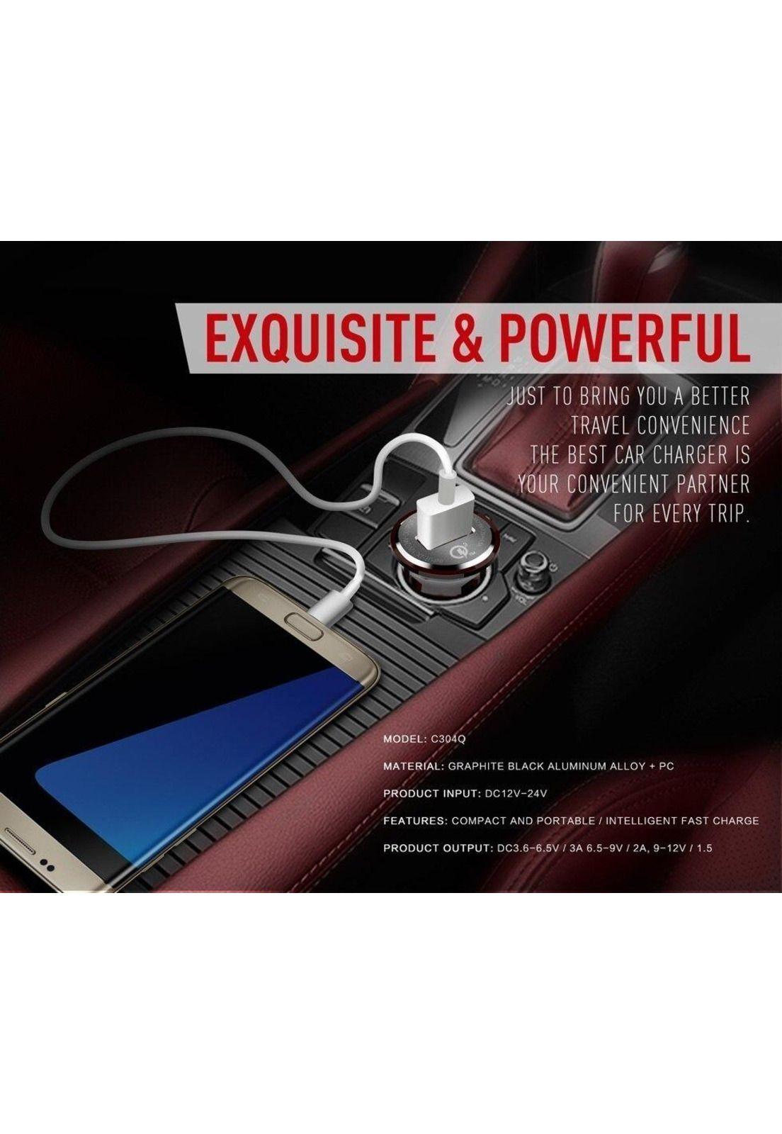 Cargador Para Auto Qc 3.0 Con Cable Usb Tipo C Siyoteam-5
