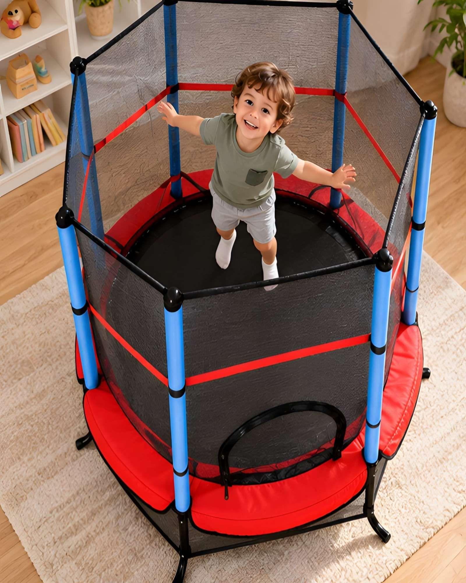Trampolín para Niños con Malla de Seguridad-1