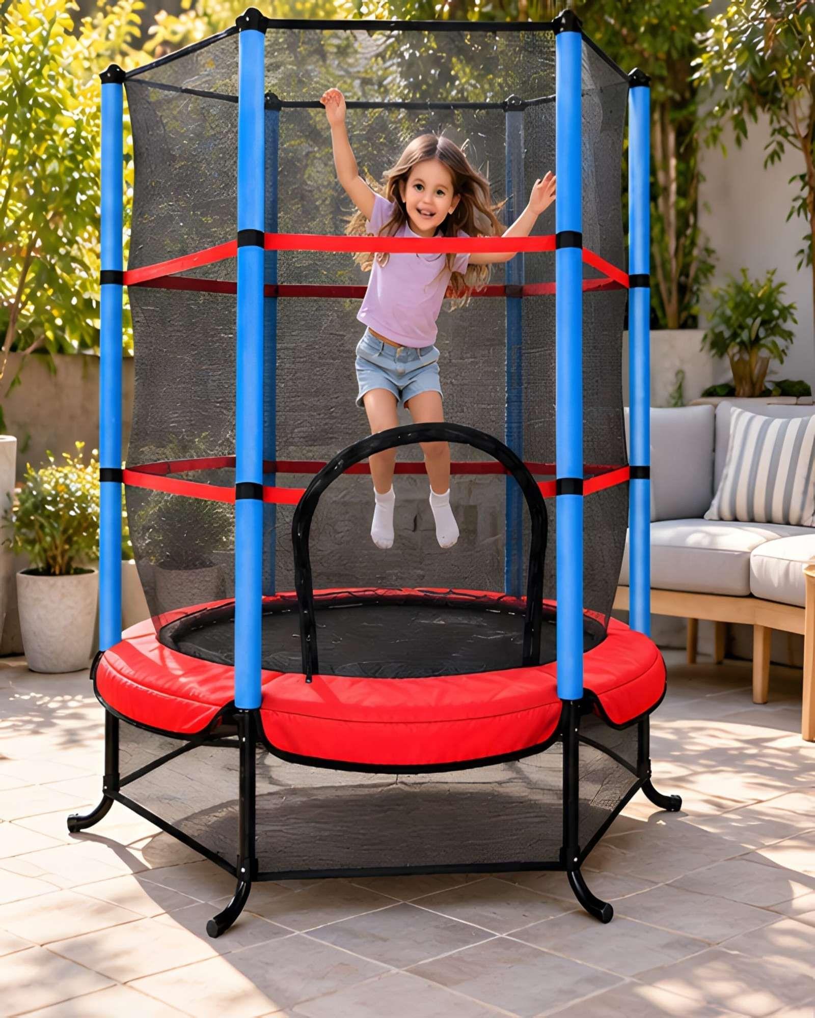 Trampolín para Niños con Malla de Seguridad-3
