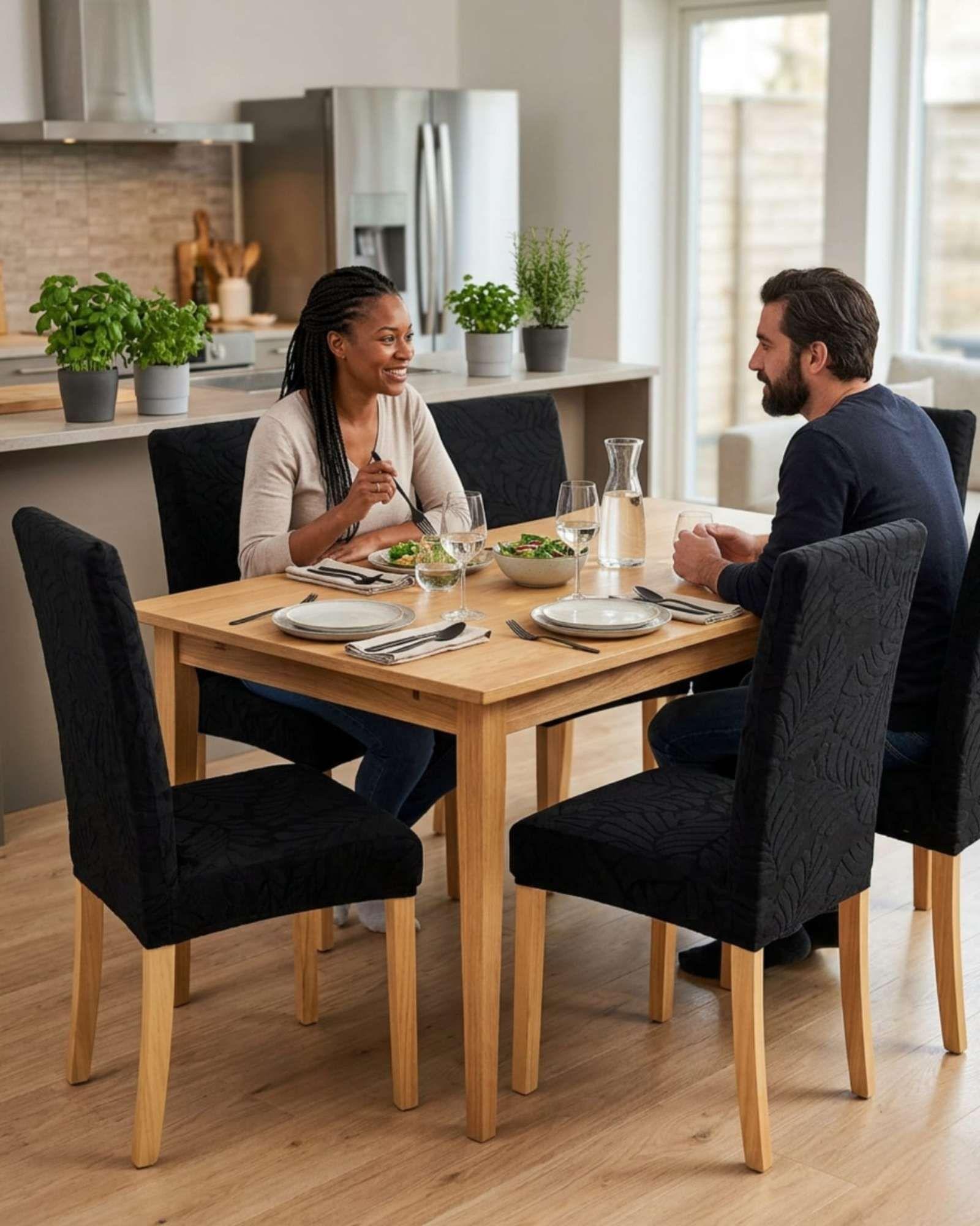 PACK DE 6 FUNDAS DE SILLAS DISEÑO TEXTURIZADO DE HOJAS M3-3