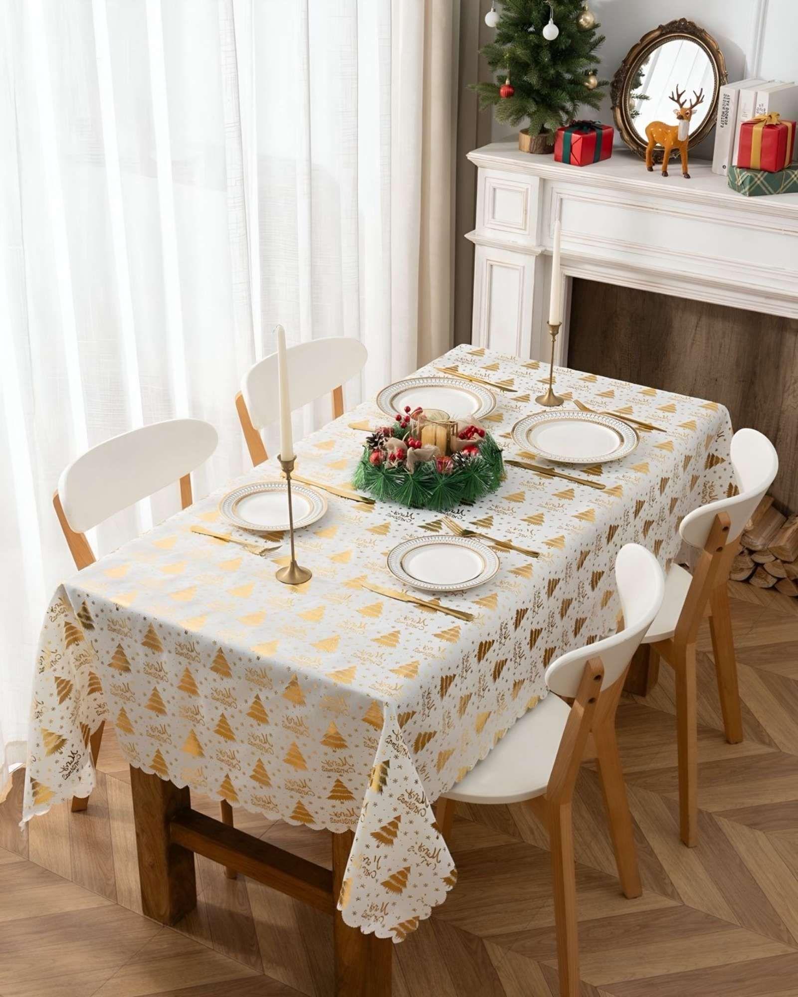 Mantel decorativo antimanchas Diseño navideño 140x220 cm 07-2