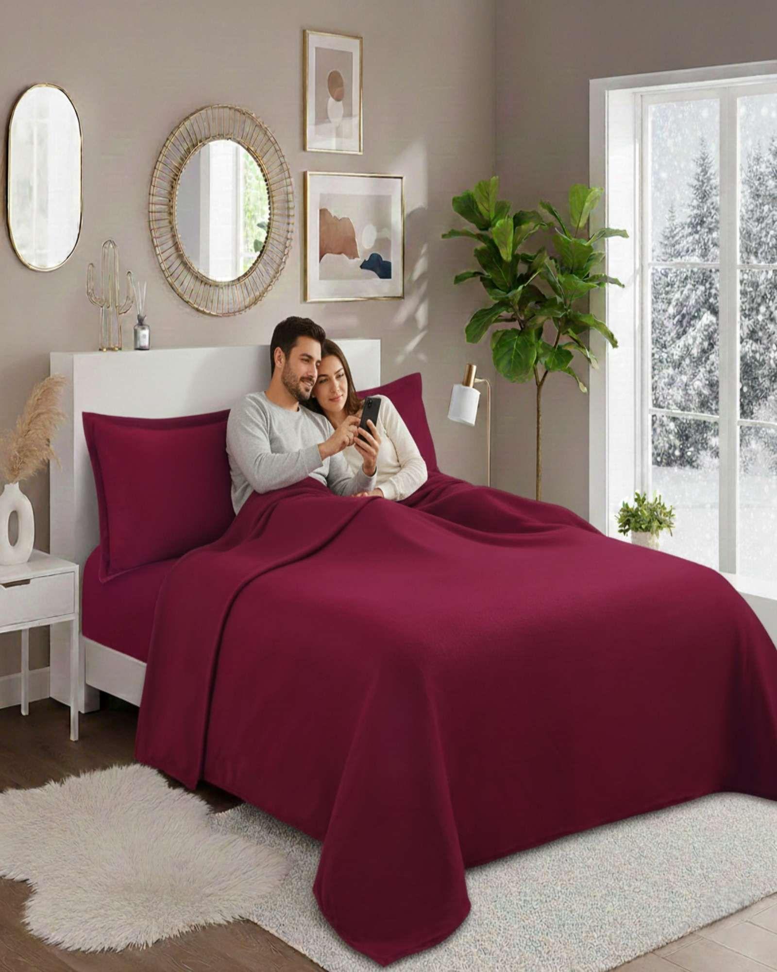 Juego Sábanas Polar Premium Super King Térmicas Extra Suaves C10-2