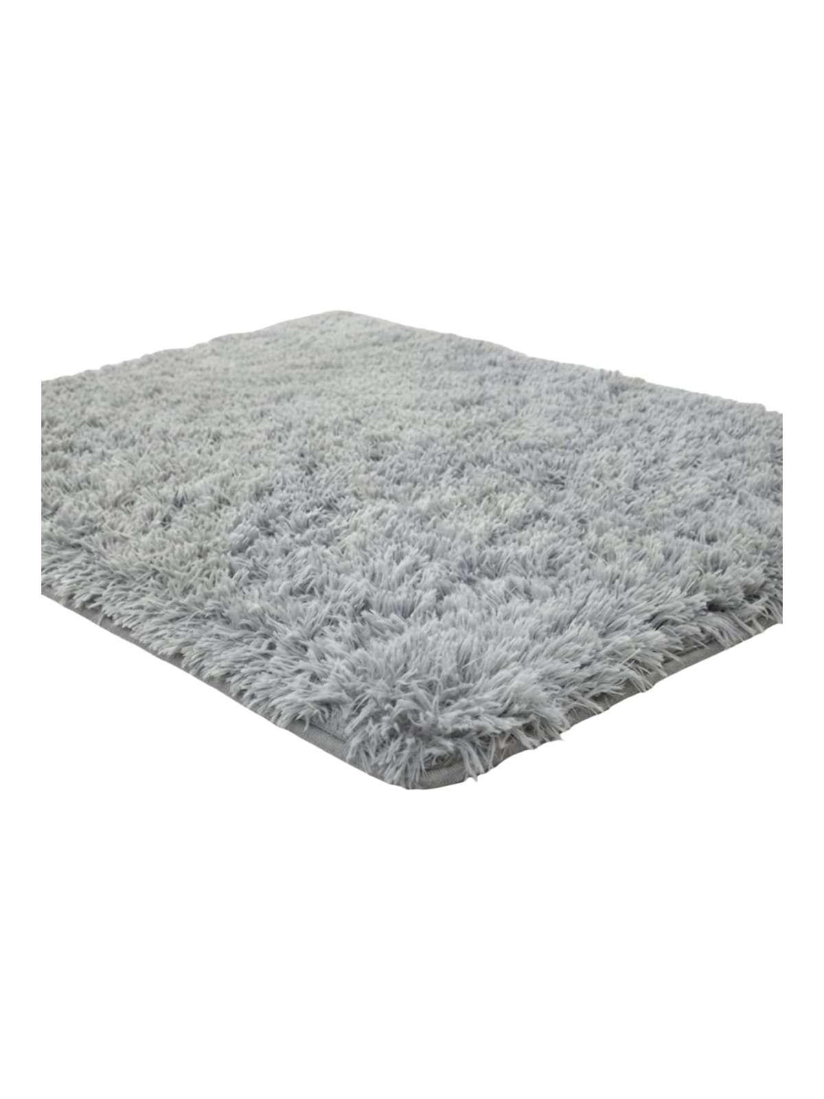 Alfombra Shaggy Pelo Largo 150x200 Cm Suave Living Dormitorio color gris-2