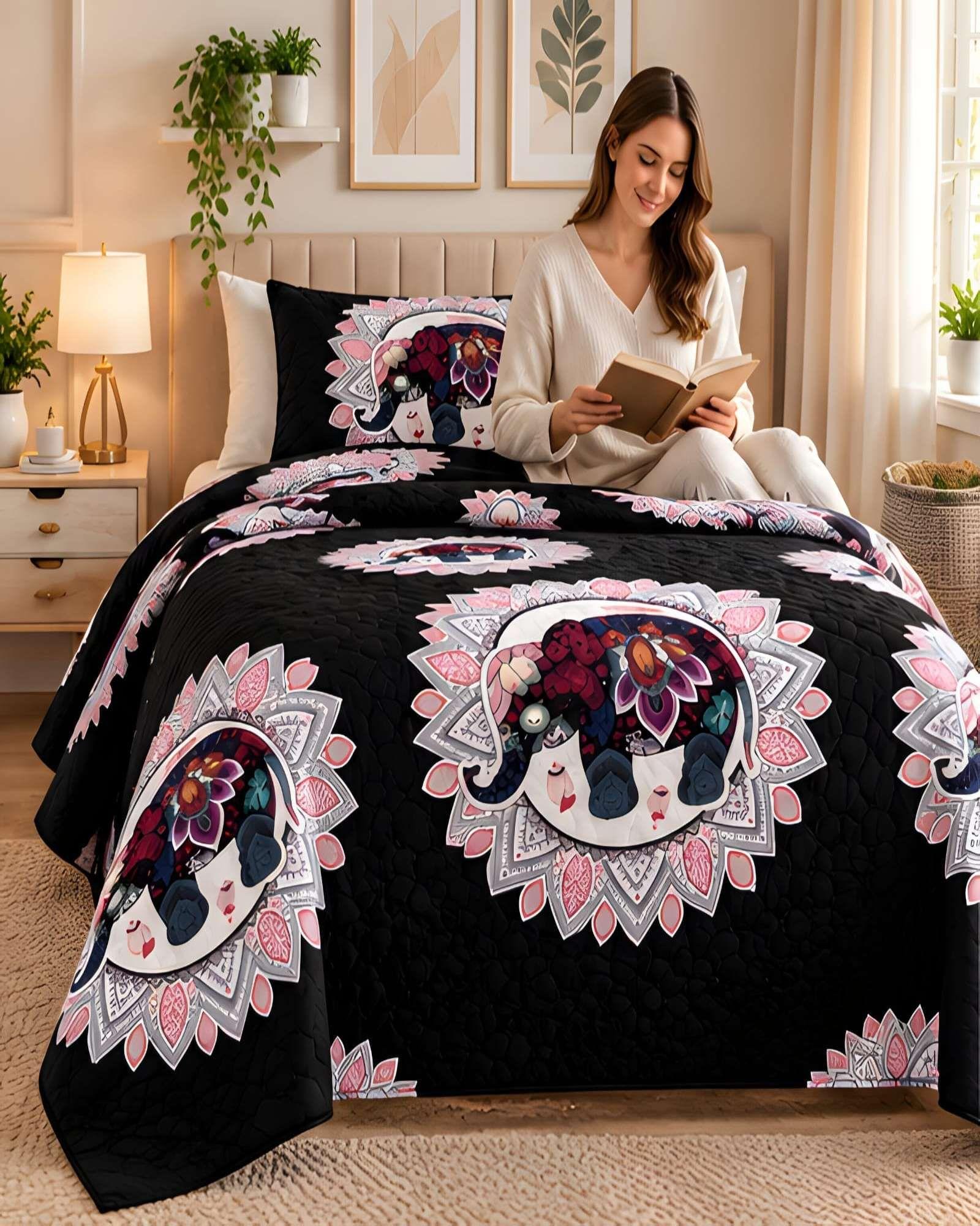 Set Quilt Verano 1.5 Plazas + Almohada + Funda De Almohada 06-0
