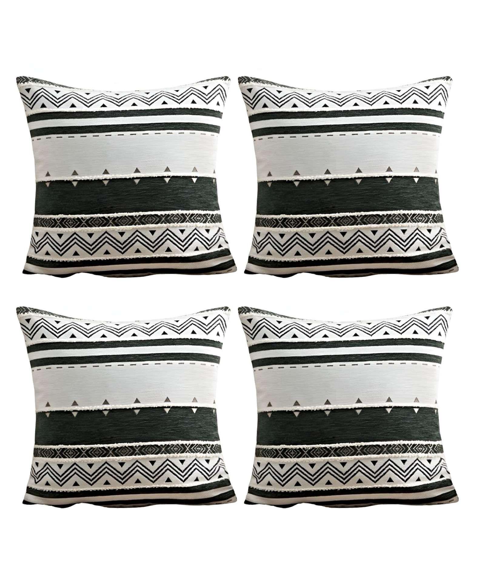 JUEGO DE 4 FUNDAS DE COJINES DISEÑO CHENILLE MANDALA A2-0