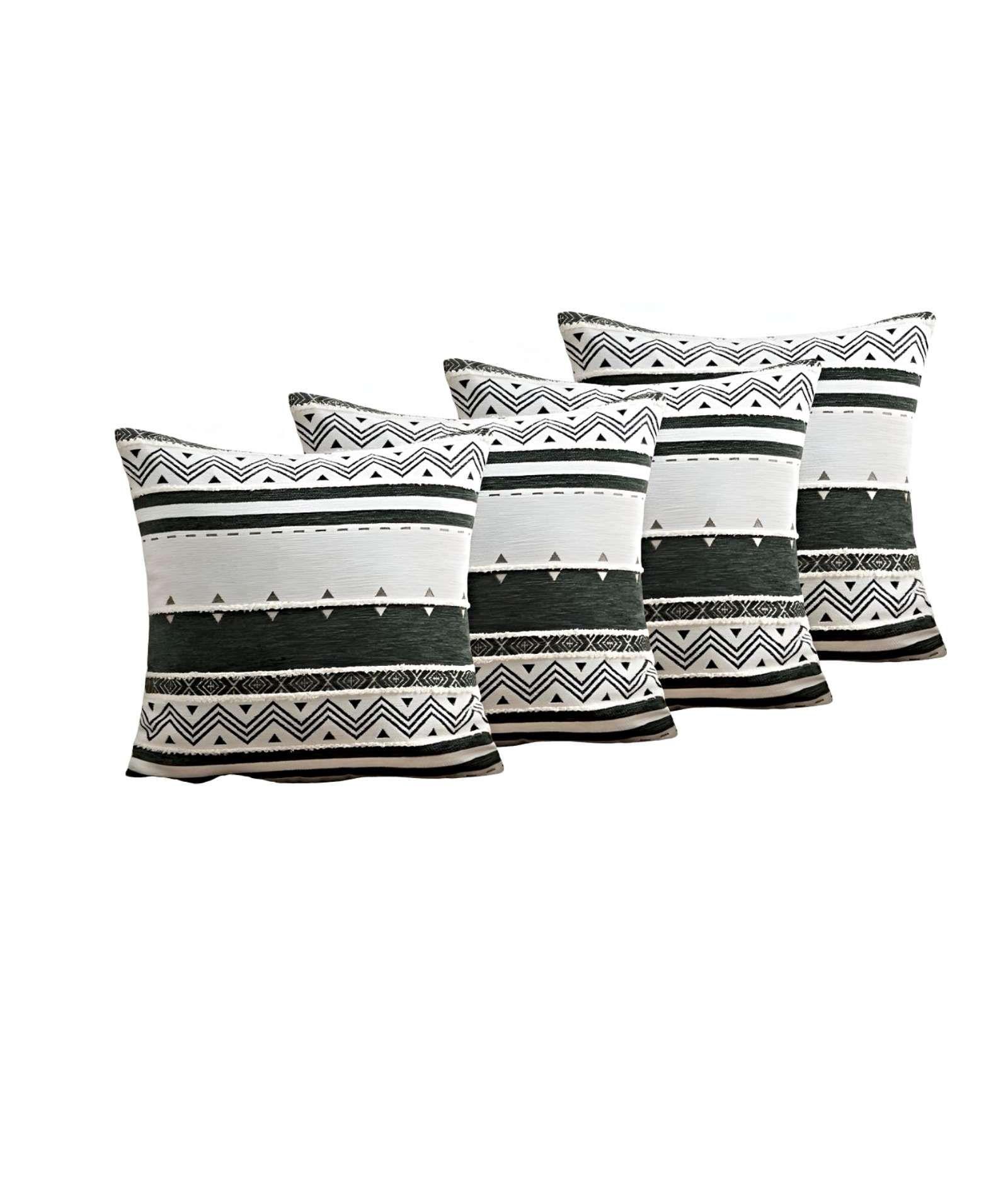 JUEGO DE 4 FUNDAS DE COJINES DISEÑO CHENILLE MANDALA A2-1