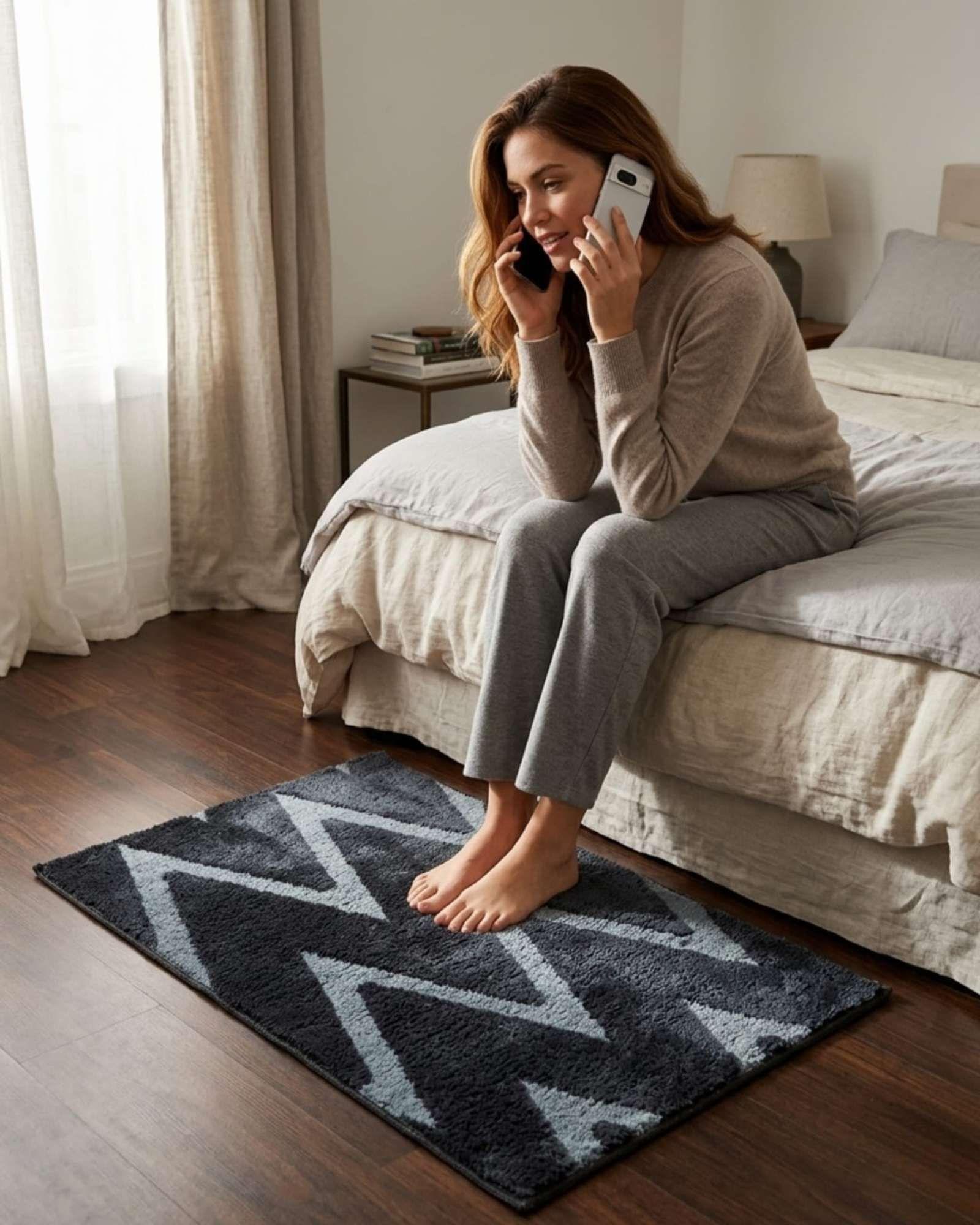 Bajada De Cama Elegante Jacquard 50x80 Cm Textura Relieve m6-2