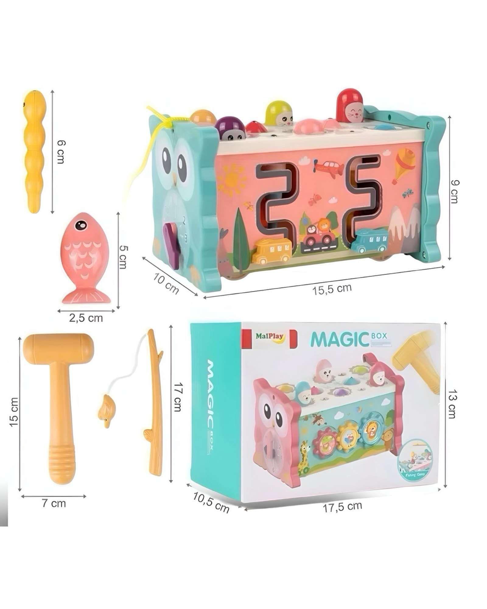 Cubo Búho de Actividades Montesori Infantil 8 en 1 Verde-4