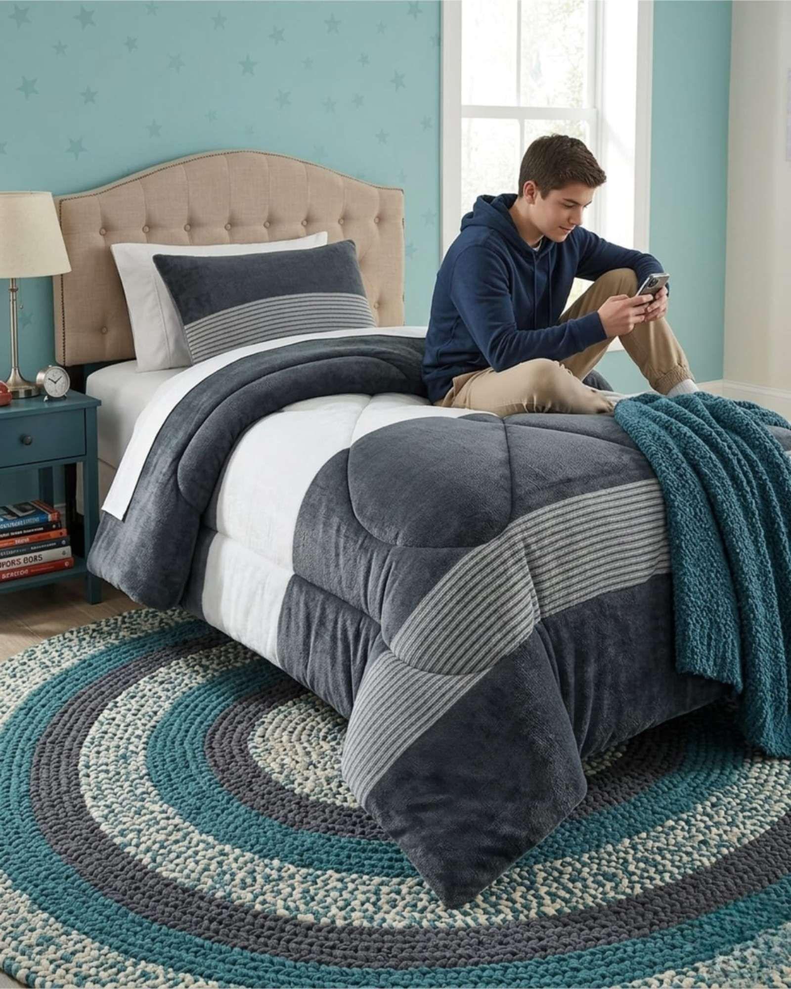 Plumon Plush de Chiporro Ultra Suave Para Invierno Plaza y media m6-4