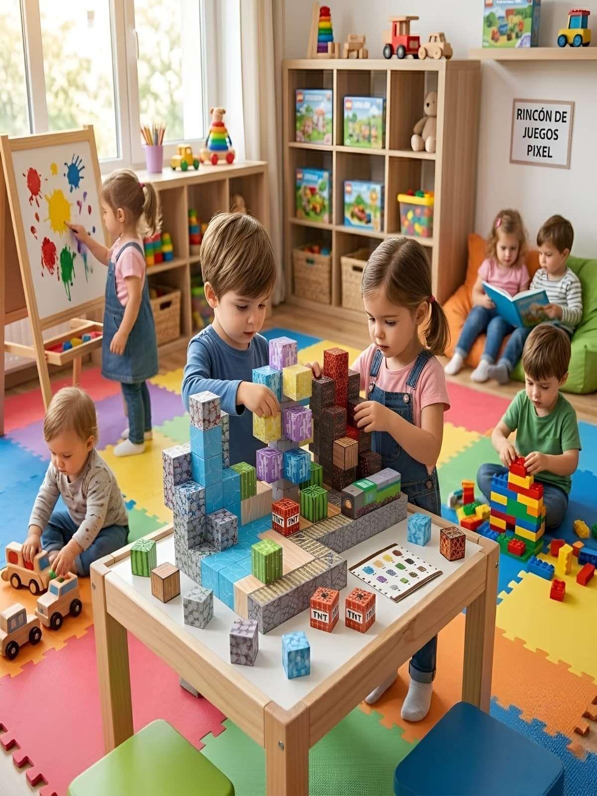 Cubos Magnéticos de Construcción 125 Piezas Tipo Minecraft-2