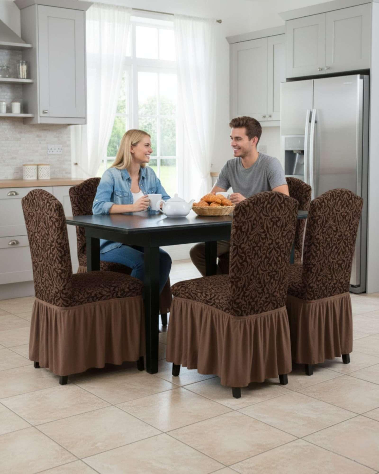 JUEGO DE 6 FUNDAS DE SILLA TEJIDO 3D M3-2