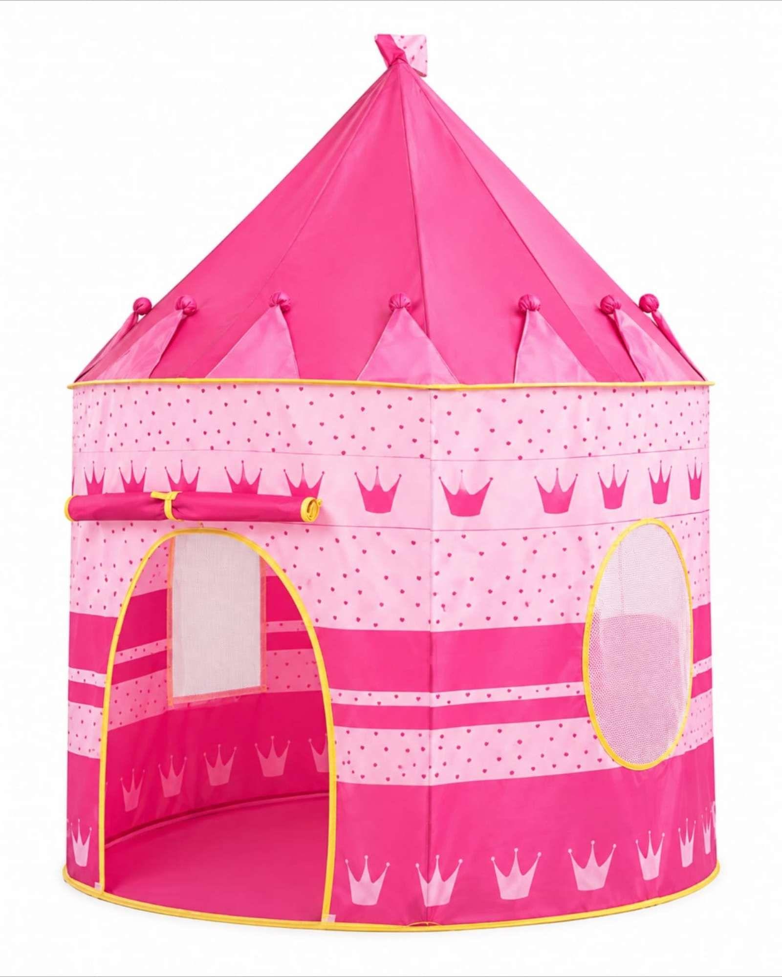 Carpa Infantil Castillo Princesa Rosada con Coronas-5