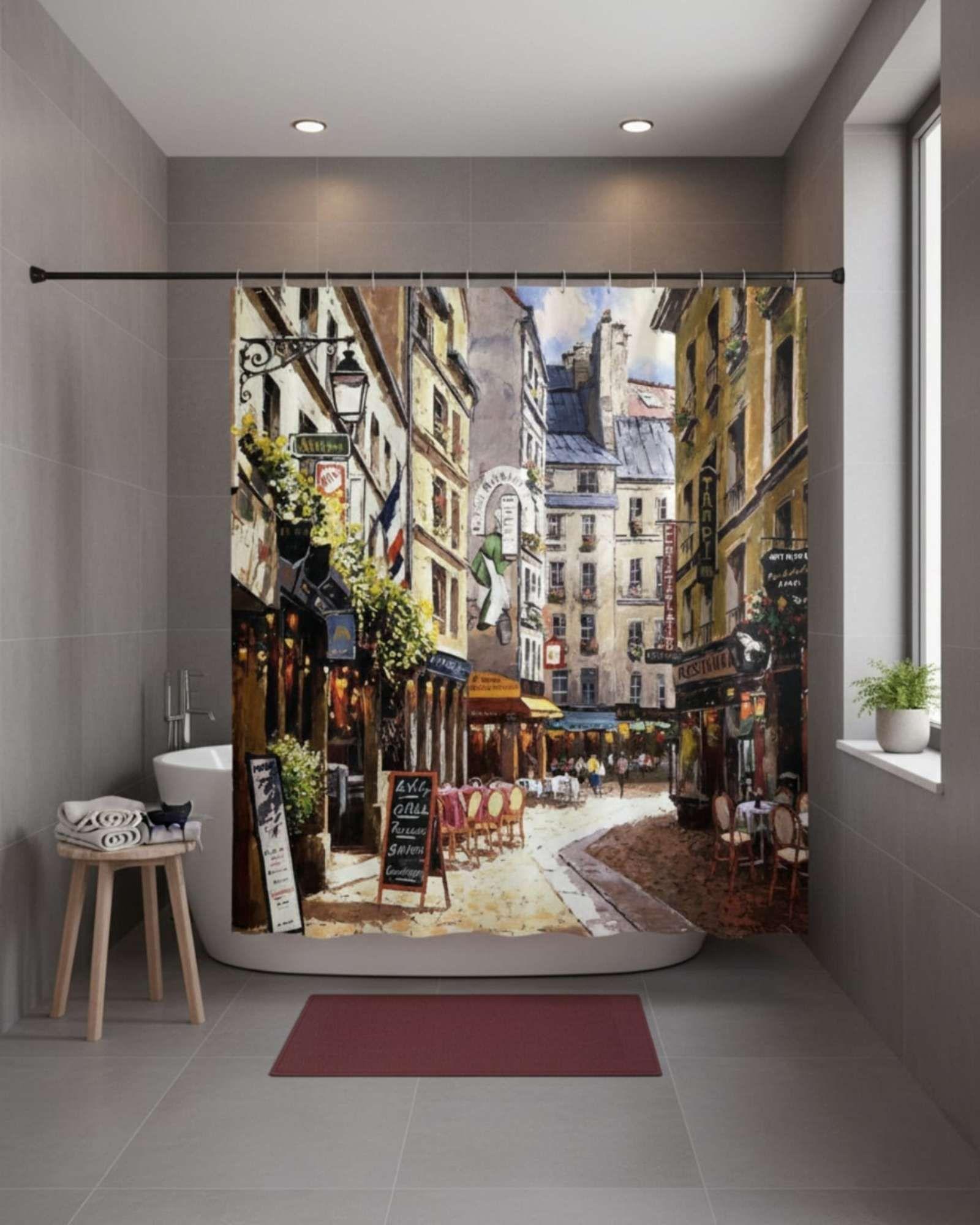 Cortina de Baño Tela Género + Forro Impermeable c25-2