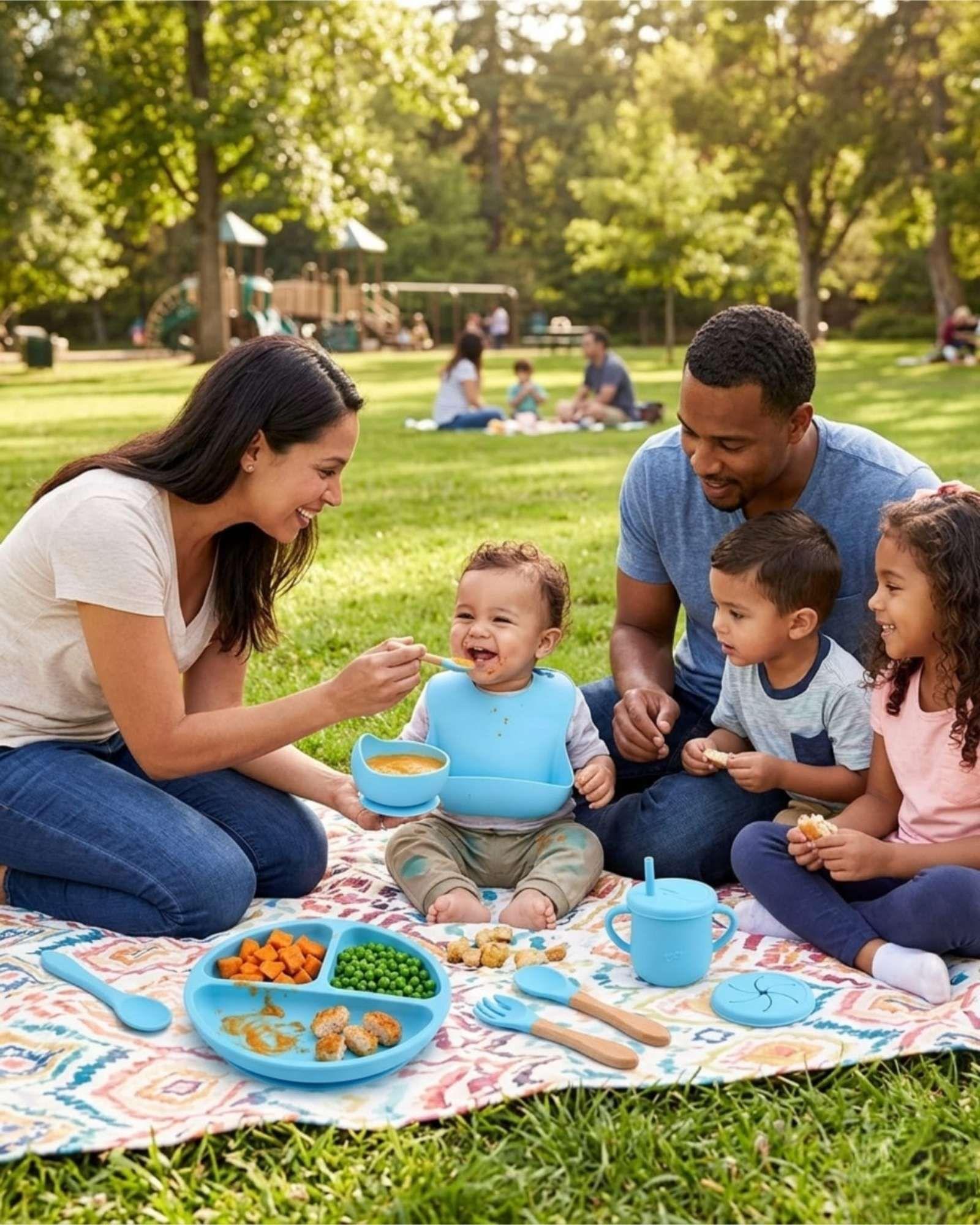 Set De Alimentación De Silicona Con Tapa Para Bebé Libre BPA 10 piezas A4-4