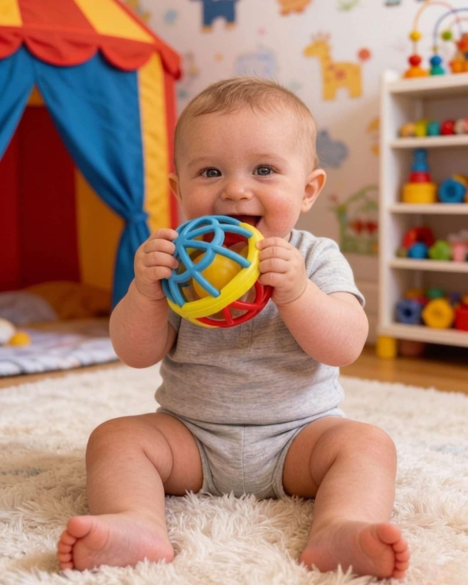 Sonajero Para Bebes De 0-6 Meses Con Forma De Pelota-0