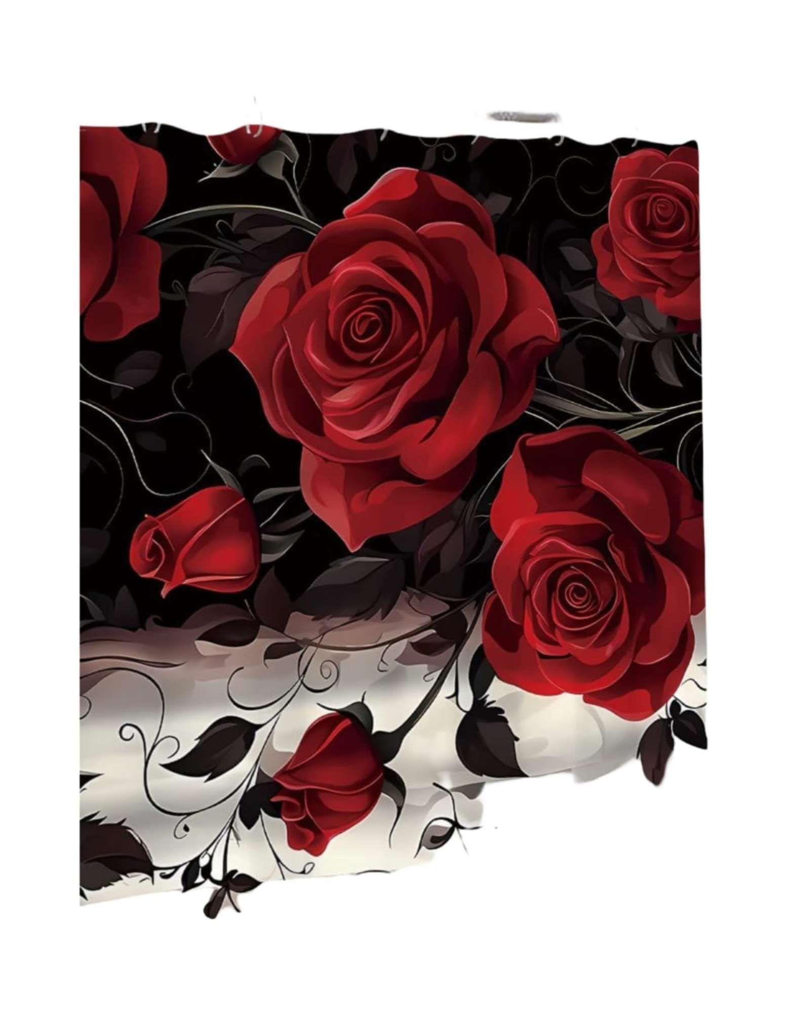 Juego 5 piezas con Cortina de baño de Tela Poliéster y  Forro de Ducha de Plástico J-13-4