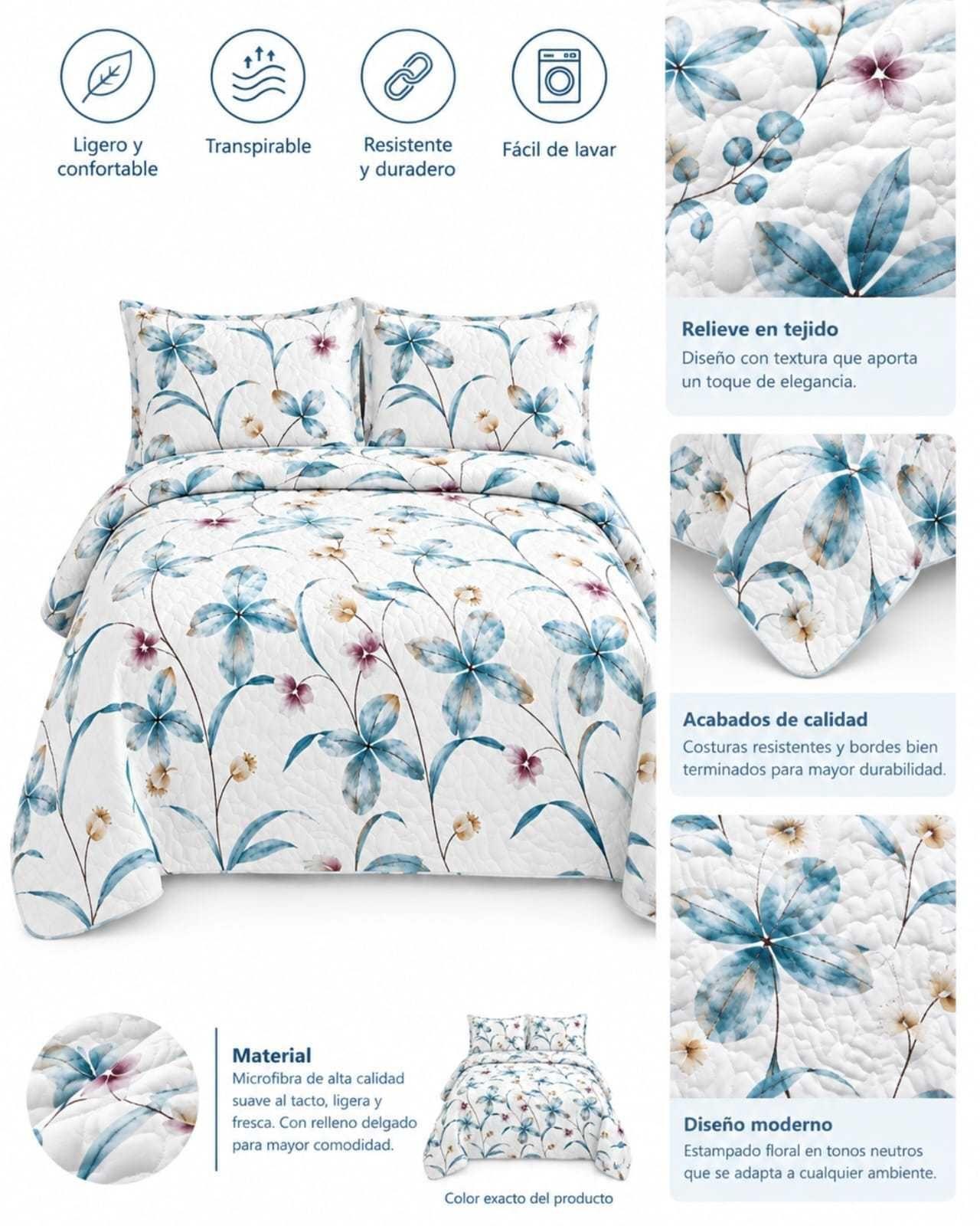 Cubrecamas Delgado 2 Plazas Mas Almohadas Ideal Para Verano m20-4
