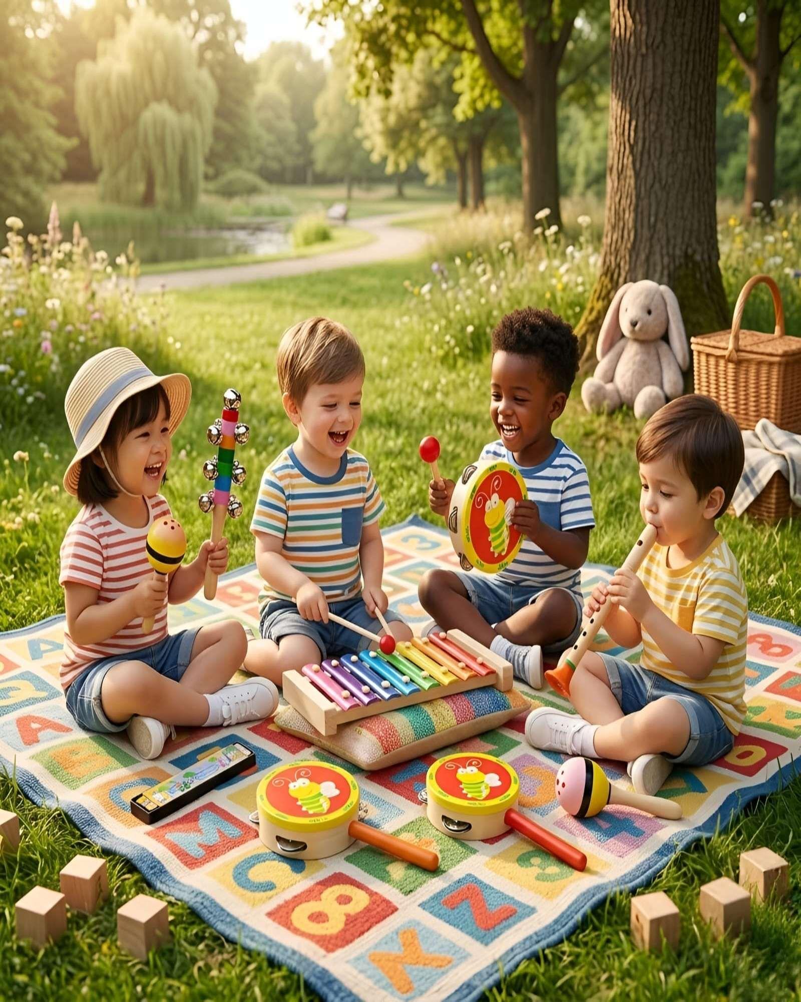 Set de Instrumentos Musicales de Madera para Niños-2