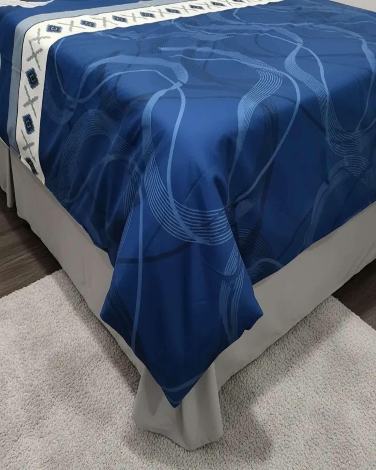 Sábanas plaza y media Adulto Azul-2