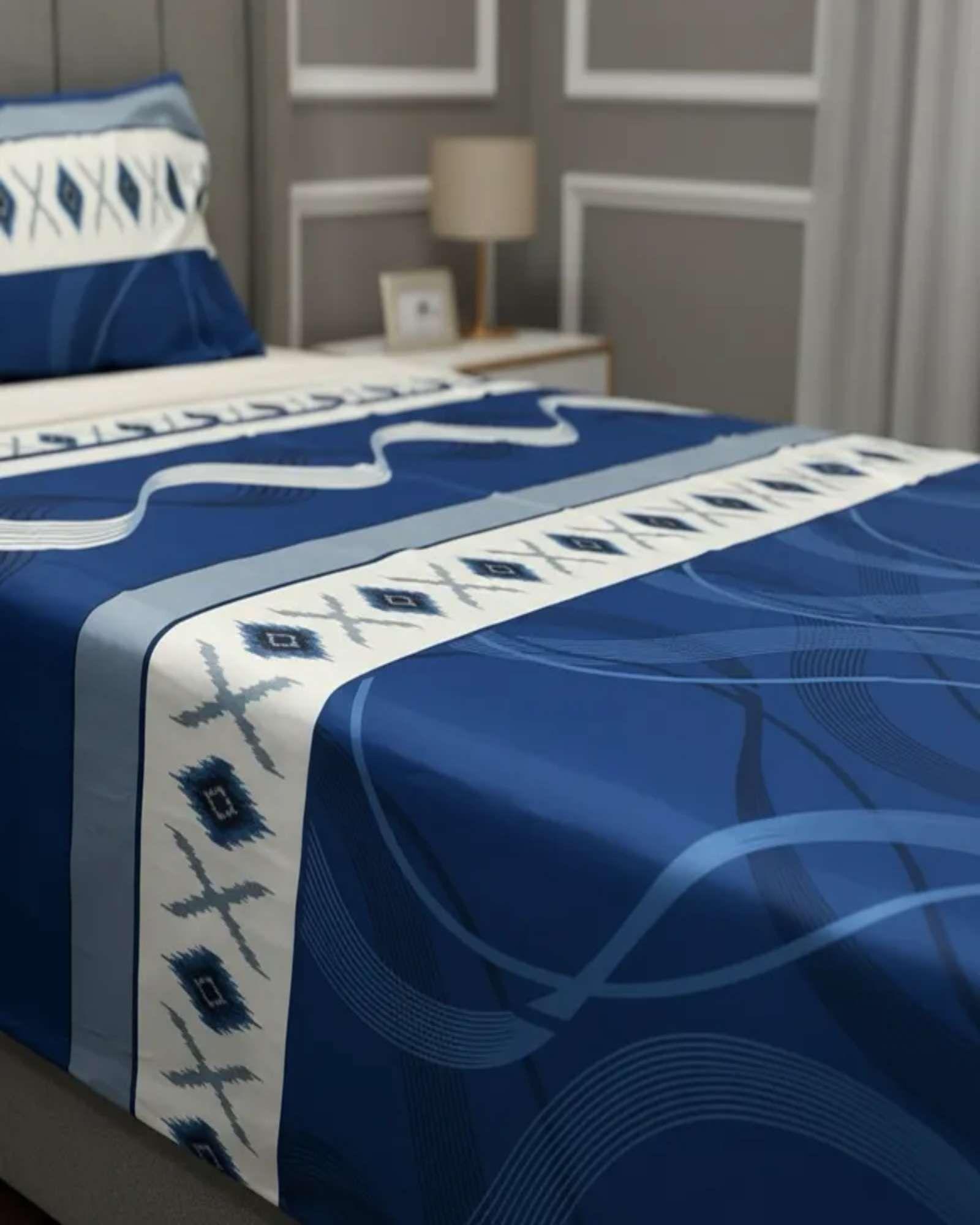 Sábanas plaza y media Adulto Azul-4