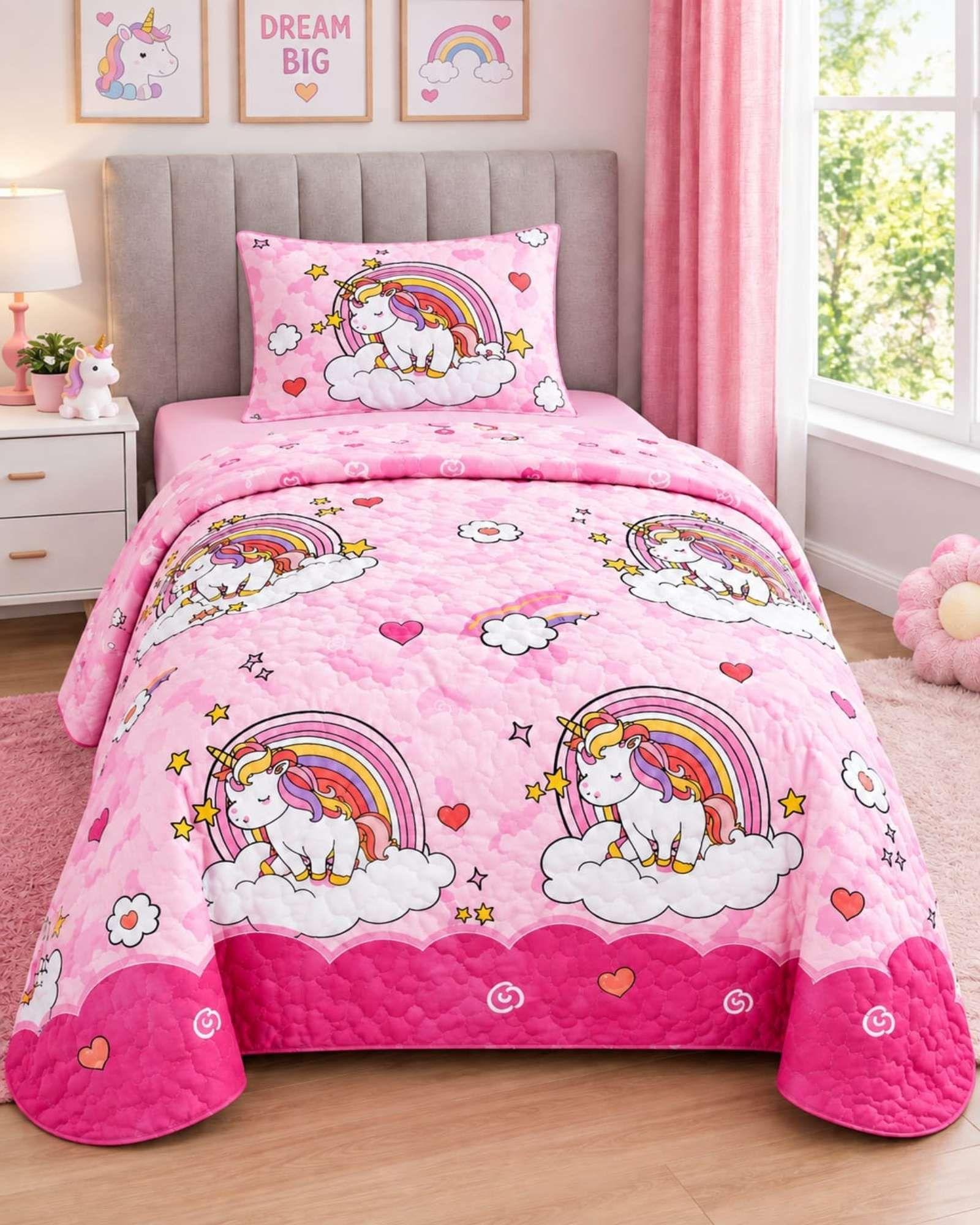 Juego Cubrecama Quilt Verano 1.5 Plazas + Juego De Sábanas 16-2
